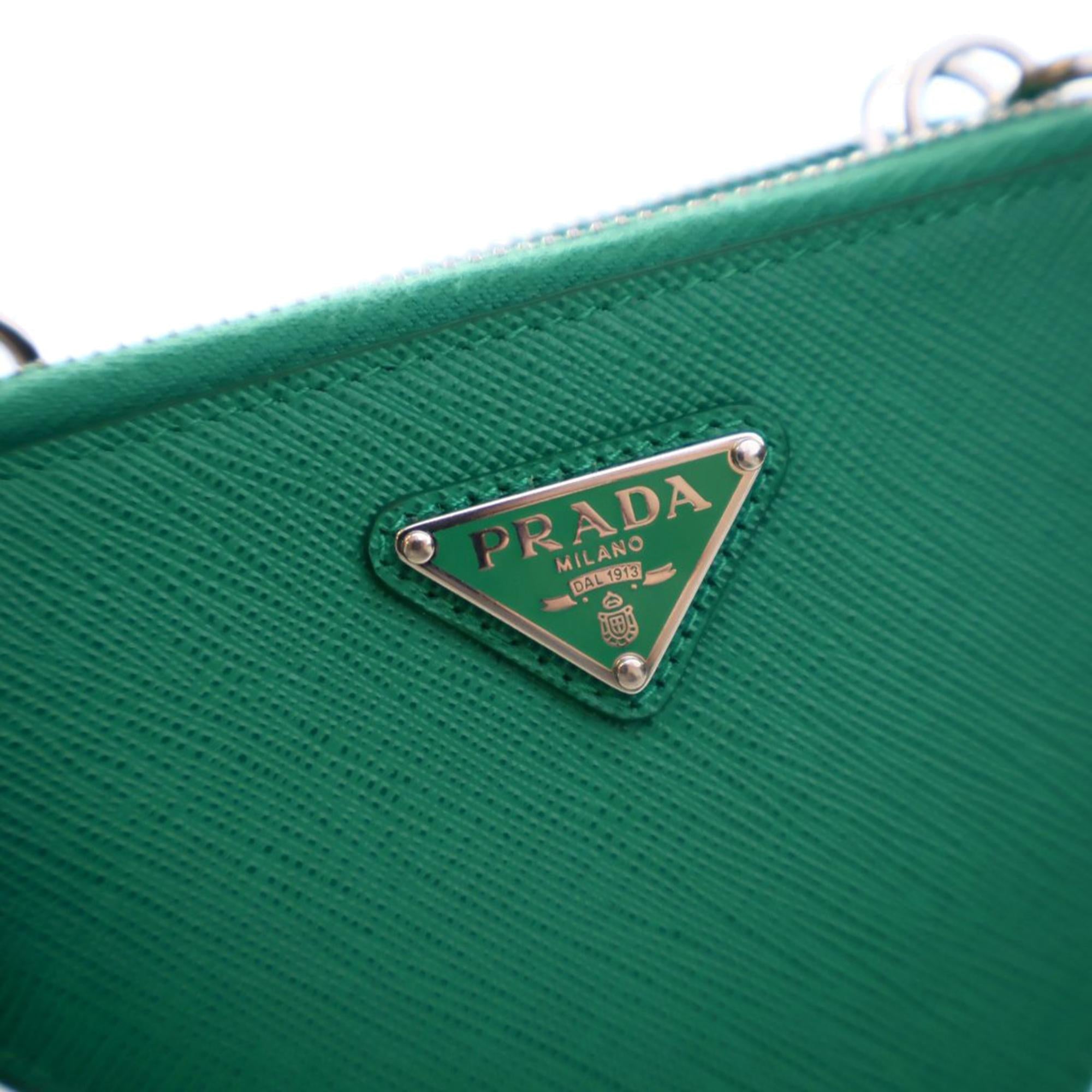 Prada Mini Saffiano Lux Double Triangle Satchel