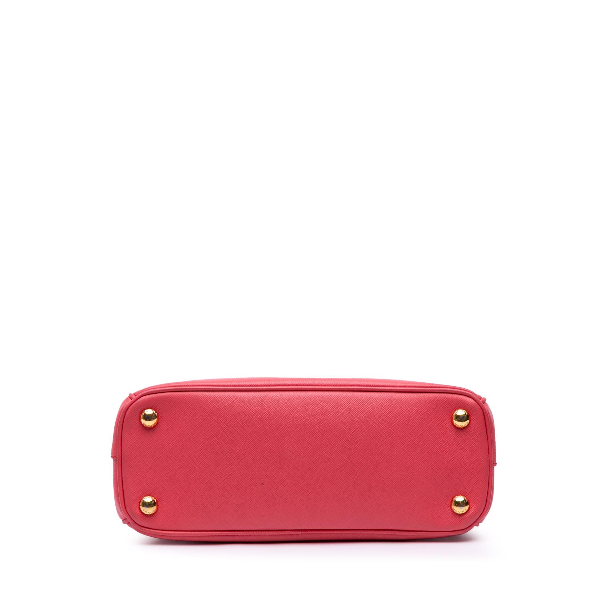 Prada Mini Saffiano Lux Galleria Double Zip Satchel