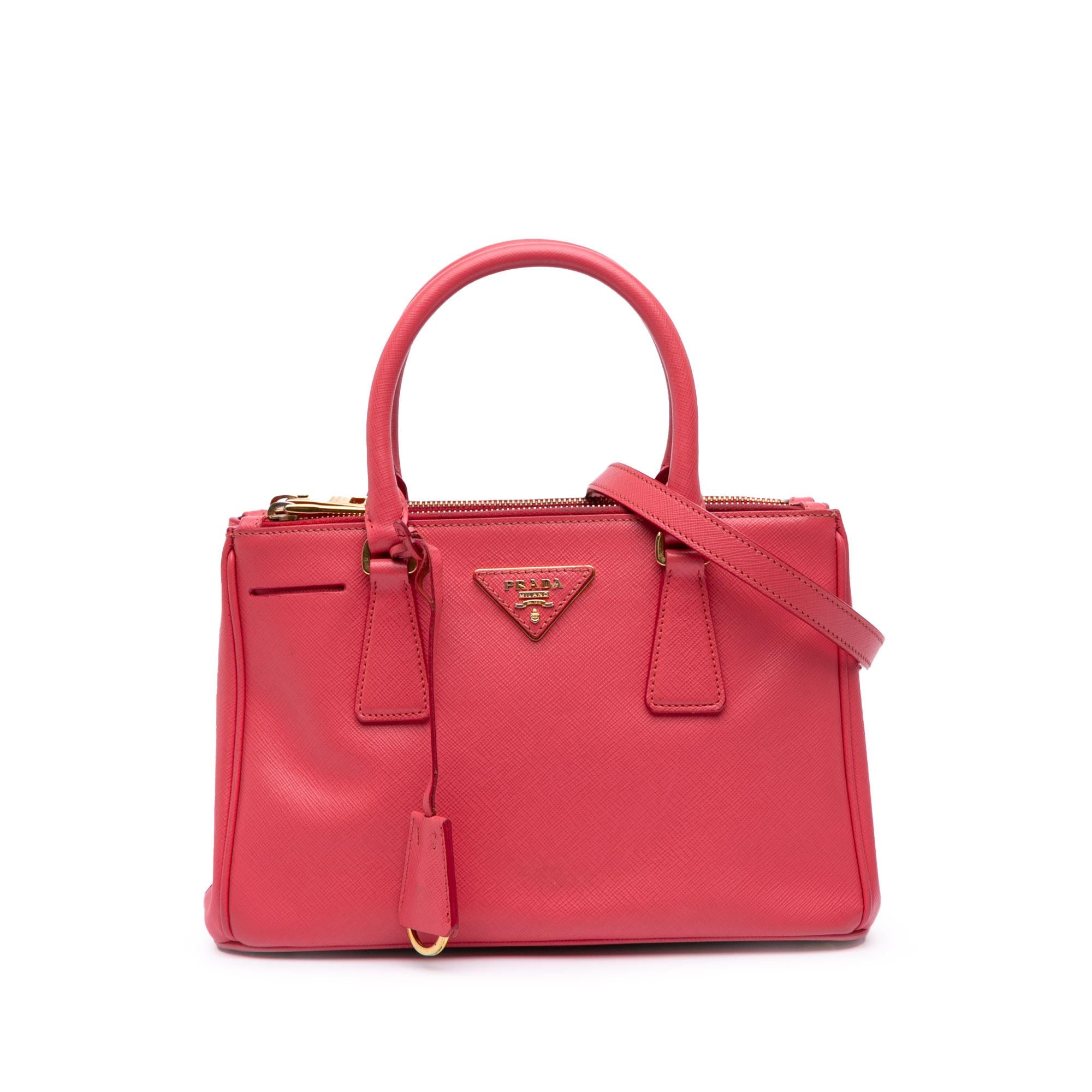 Prada Mini Saffiano Lux Galleria Double Zip Satchel