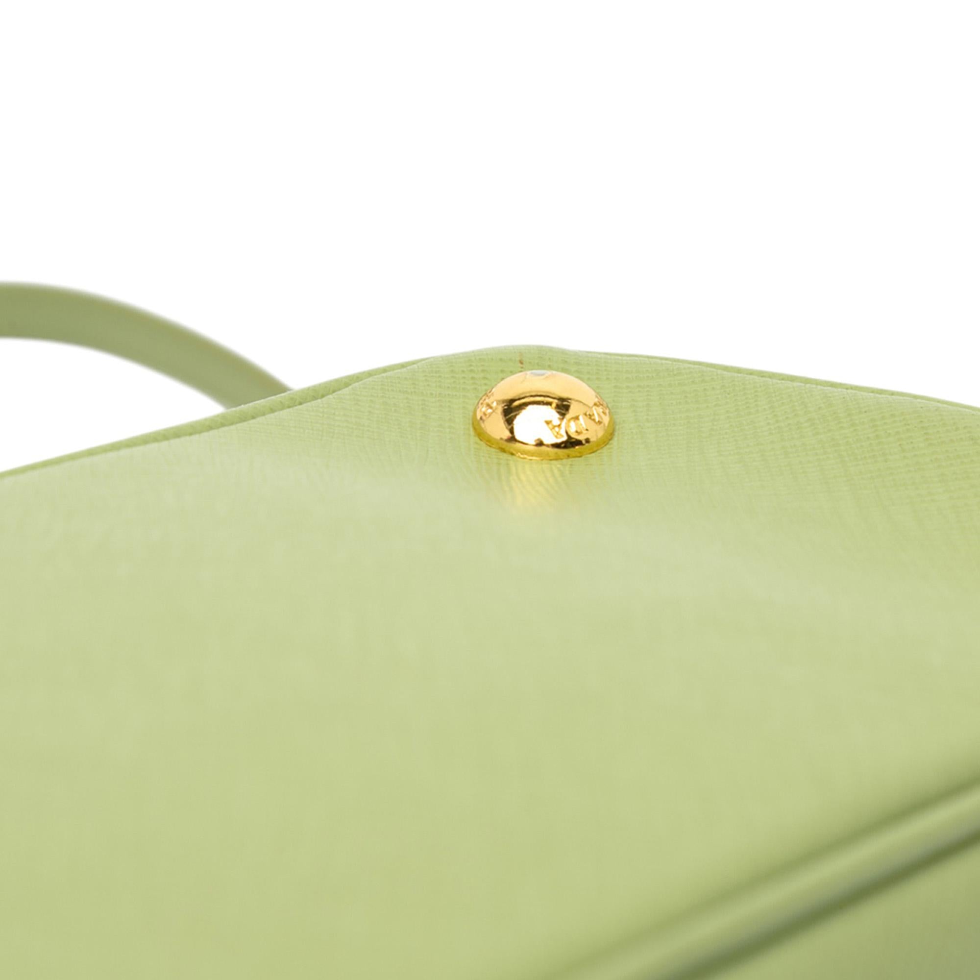 Prada Mini Saffiano Lux Galleria Double Zip Satchel
