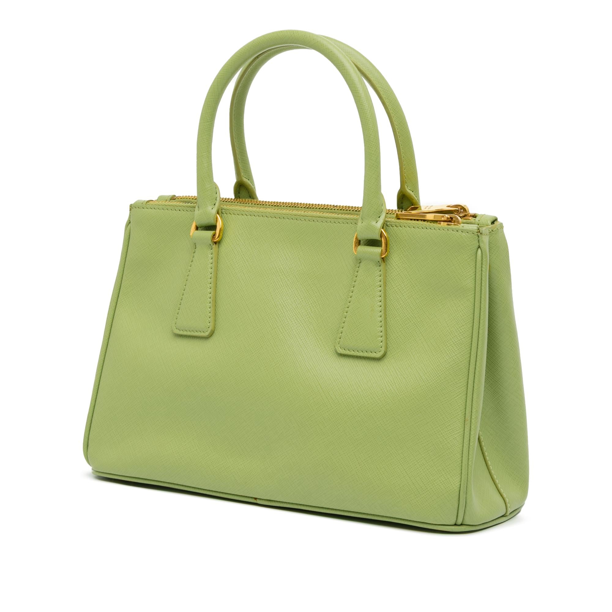 Prada Mini Saffiano Lux Galleria Double Zip Satchel