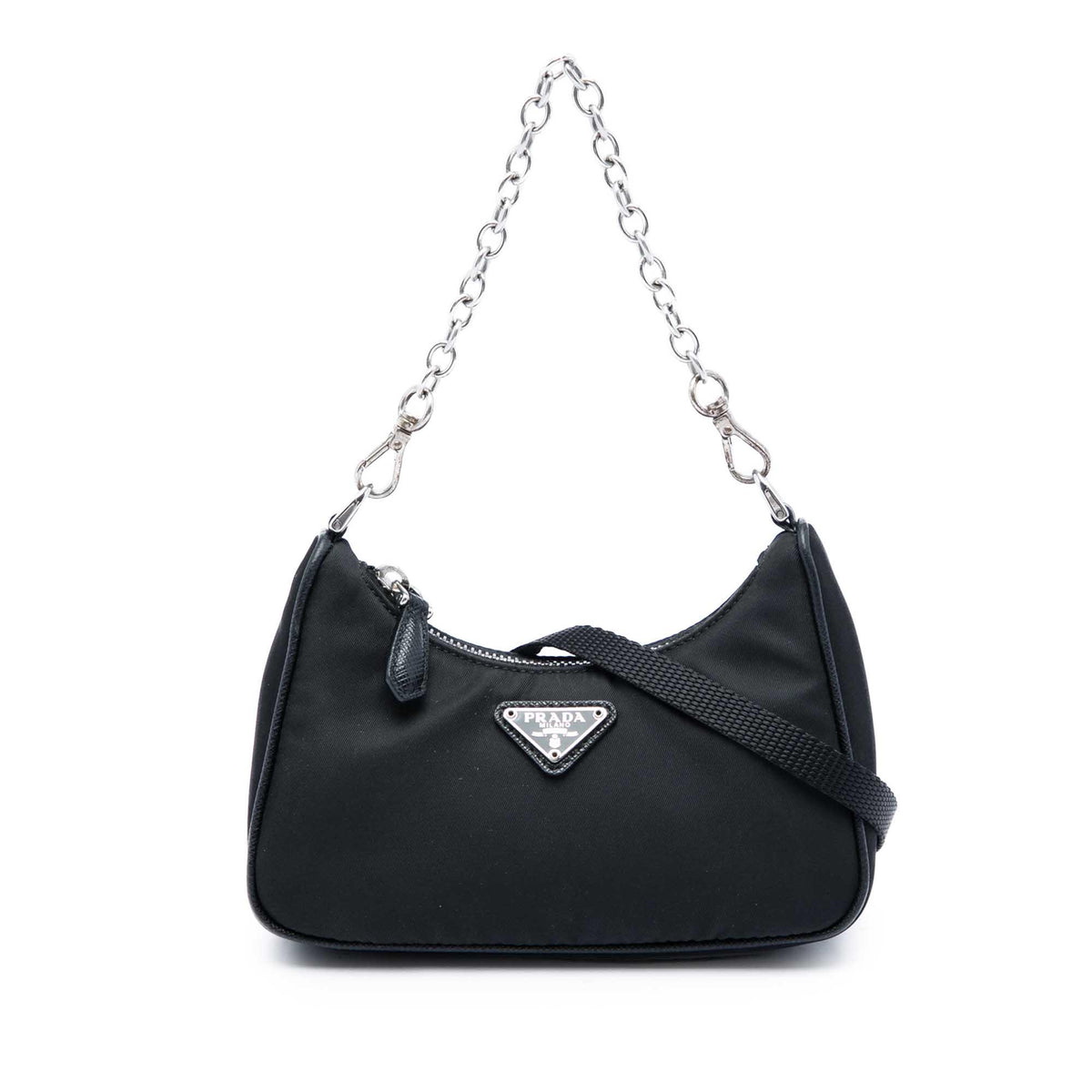 Prada Mini Saffiano Trimmed Tessuto Re Edition 2005 Satchel