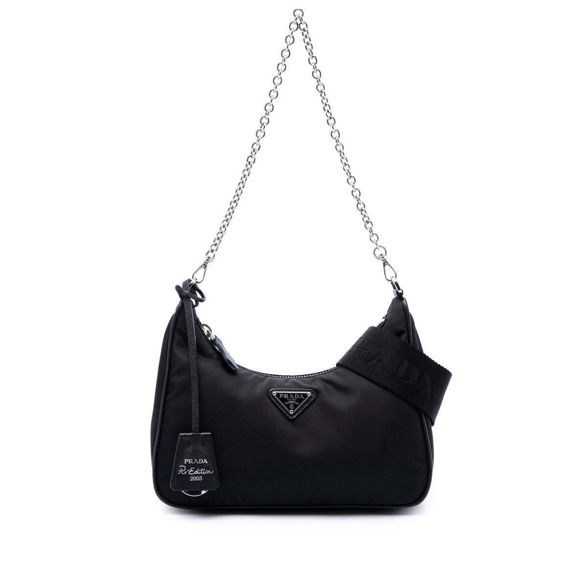 Prada Mini Saffiano Trimmed Tessuto Re Edition 2005 Satchel