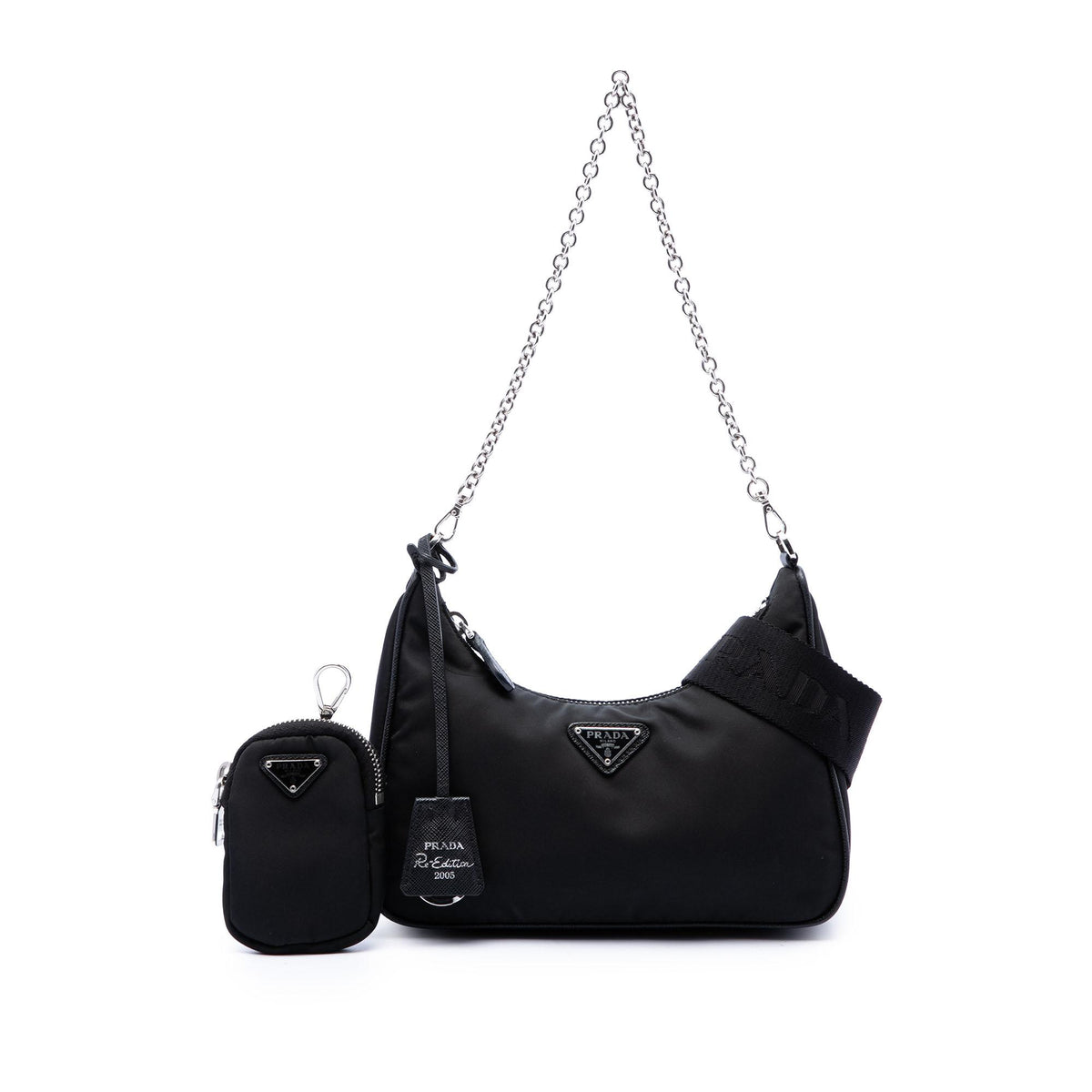 Prada Mini Saffiano Trimmed Tessuto Re Edition 2005 Satchel