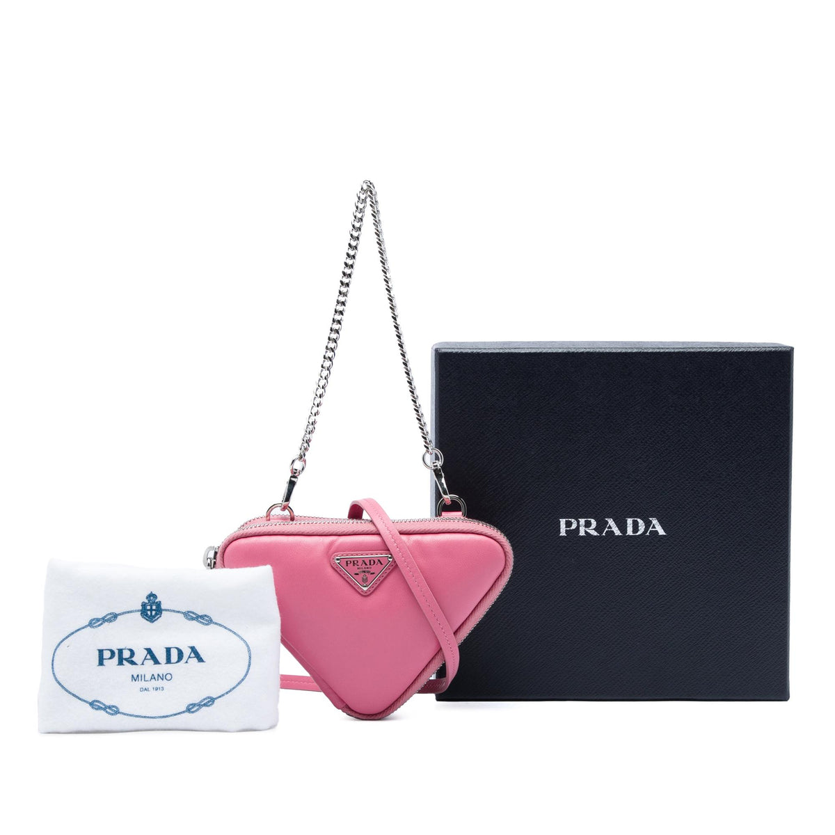 Prada Mini Soft Nappa Triangle Pouch