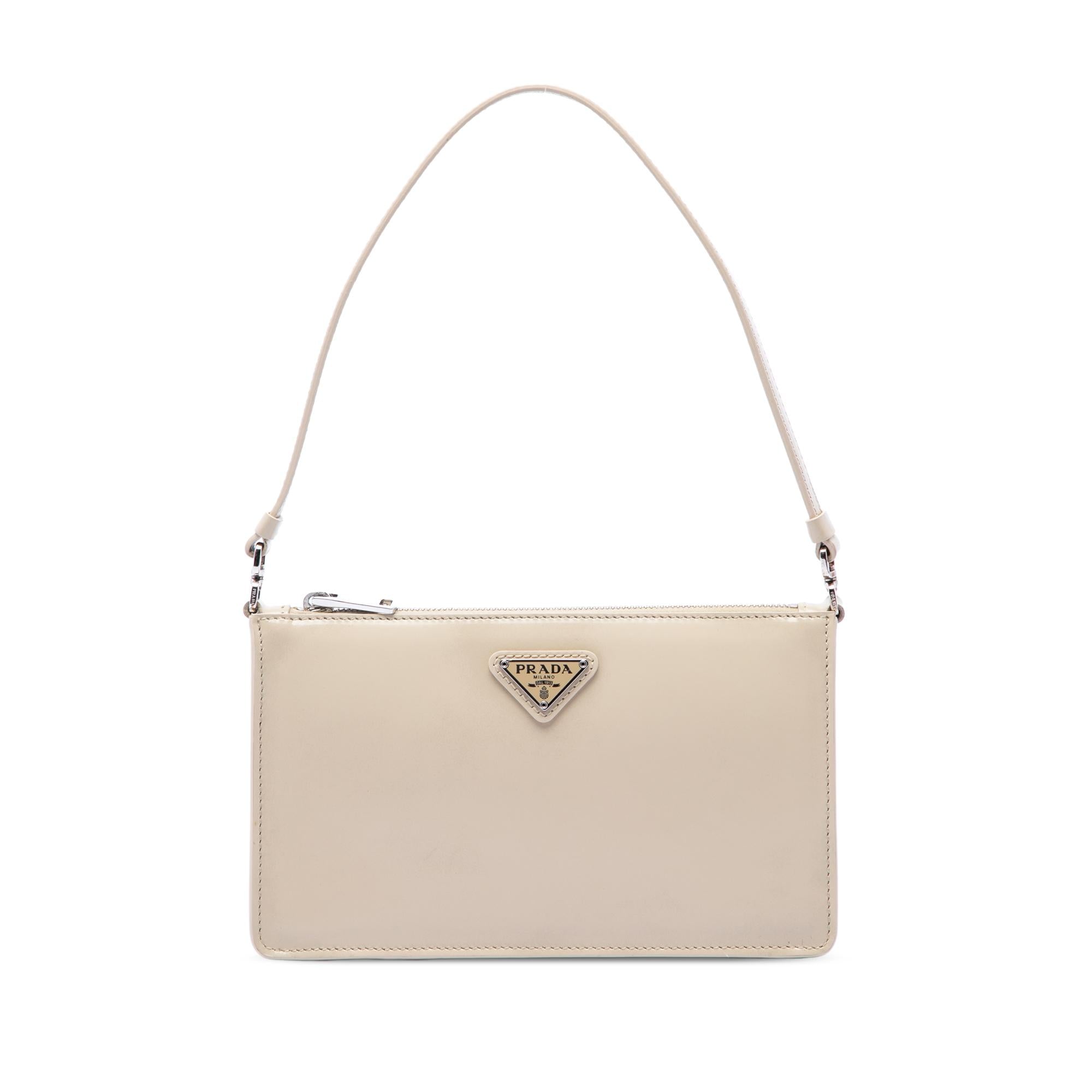 Prada Mini Spazzolato Leather Shoulder Bag