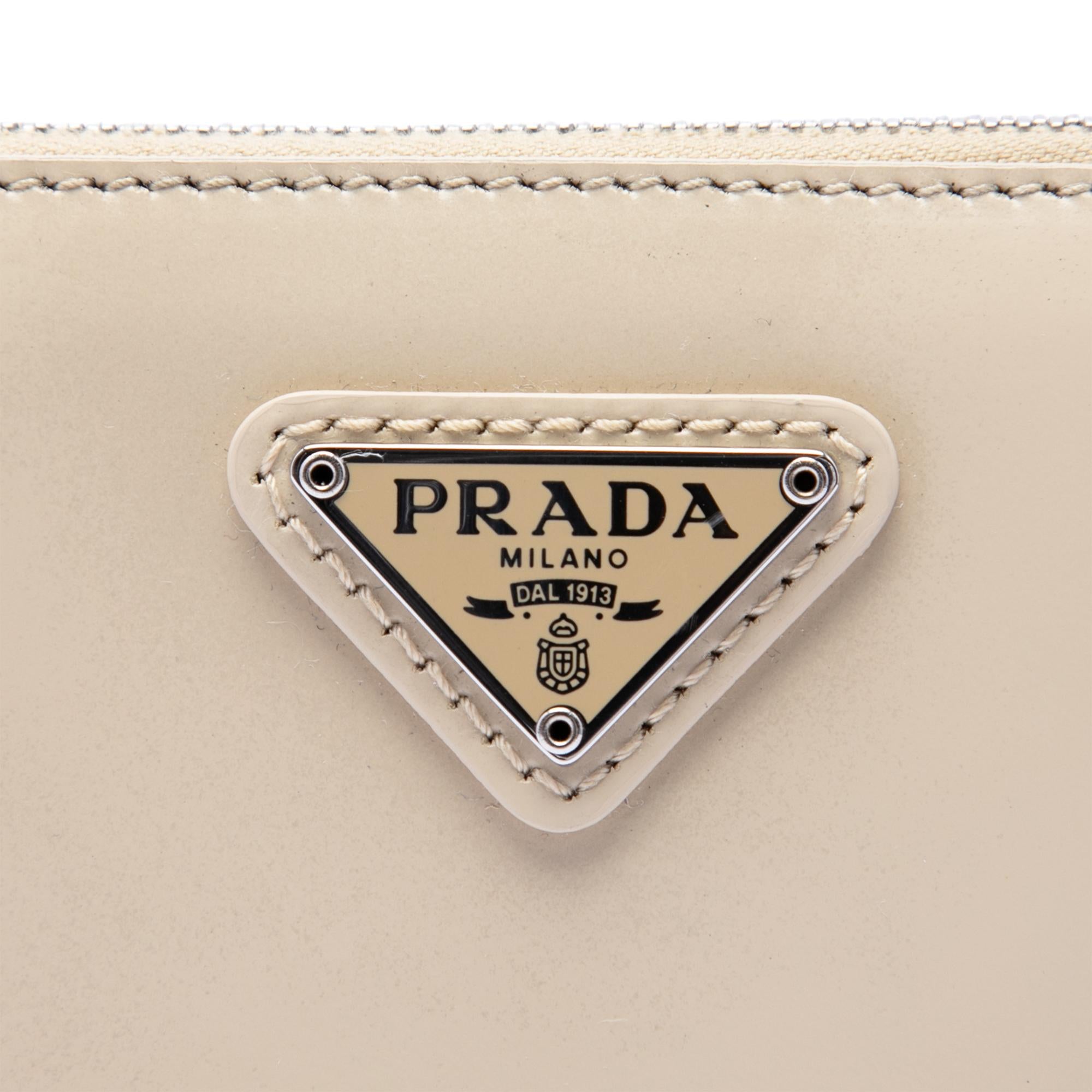 Prada Mini Spazzolato Leather Shoulder Bag