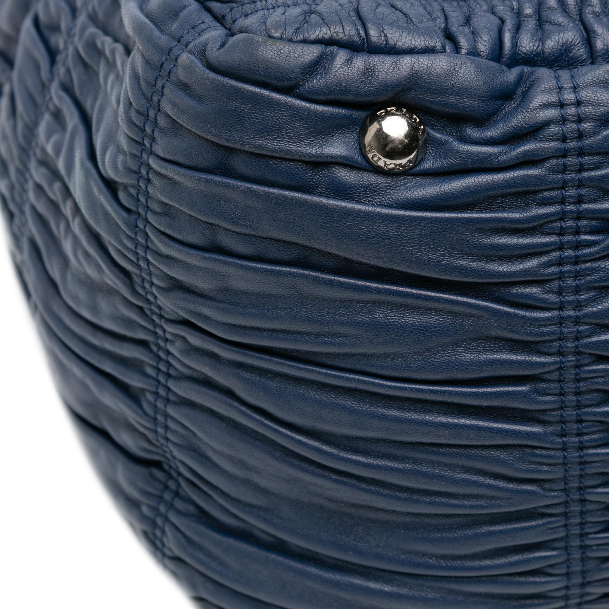 Prada Nappa Gaufre Buckle Strap Shoulder Bag
