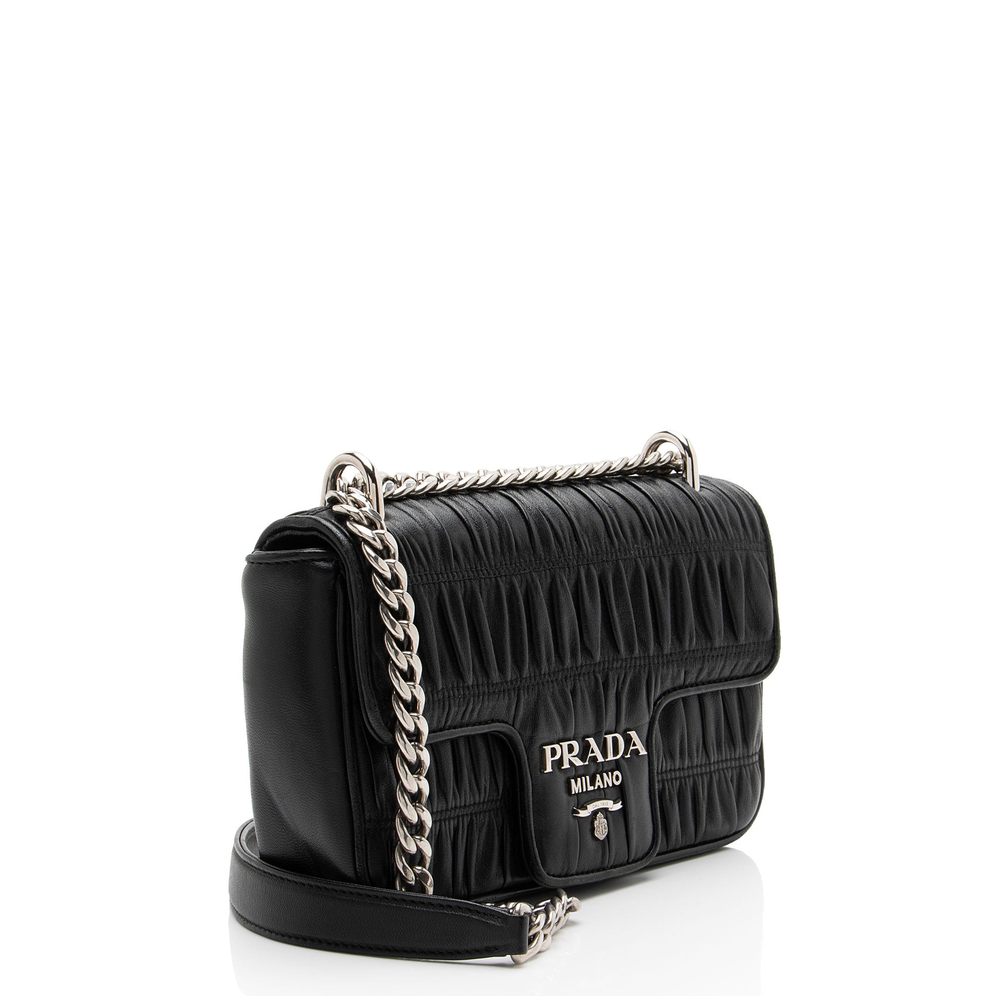 Prada Nappa Gaufre Chain Small Flap Bag