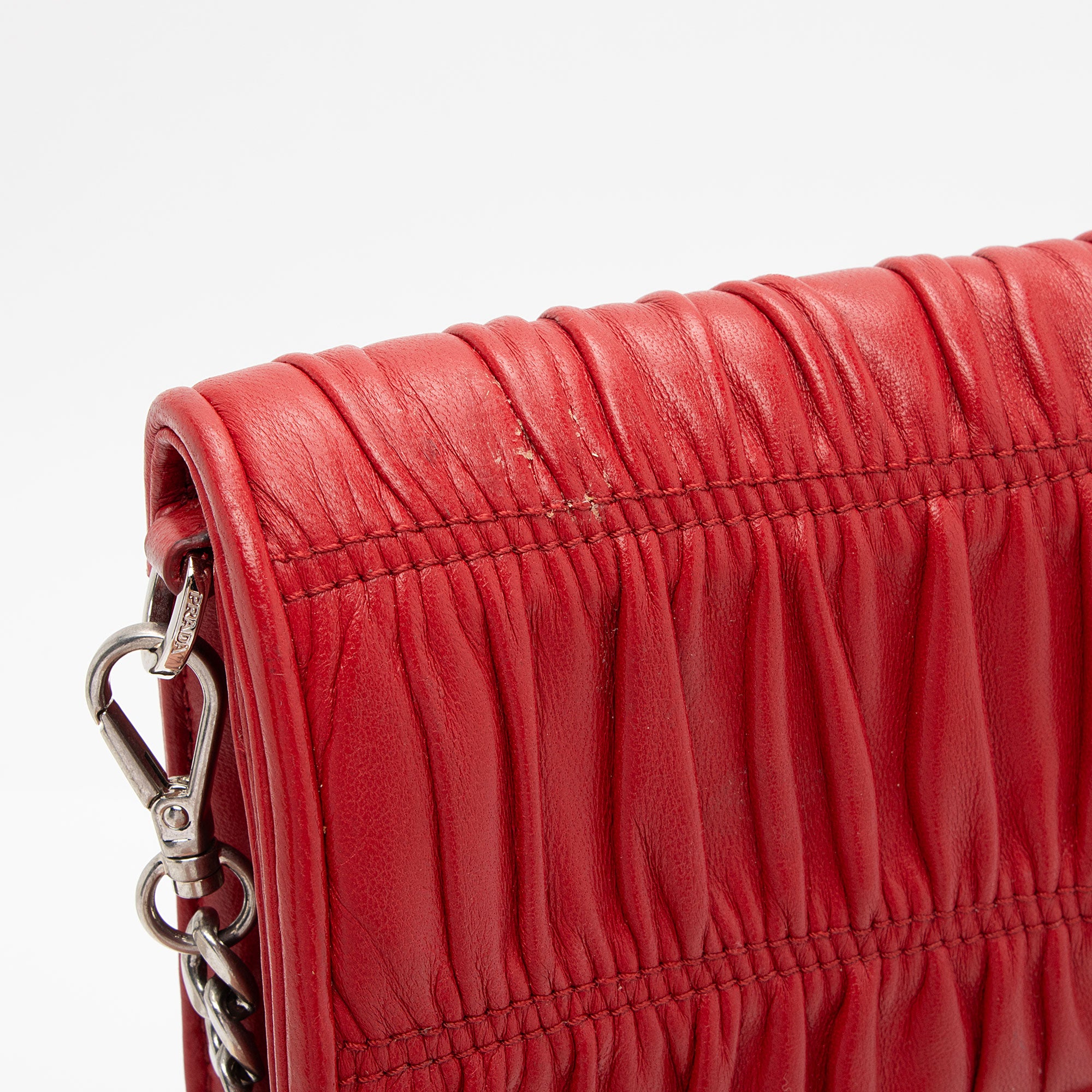 Prada Nappa Gaufre Leather Chain Flap Bag