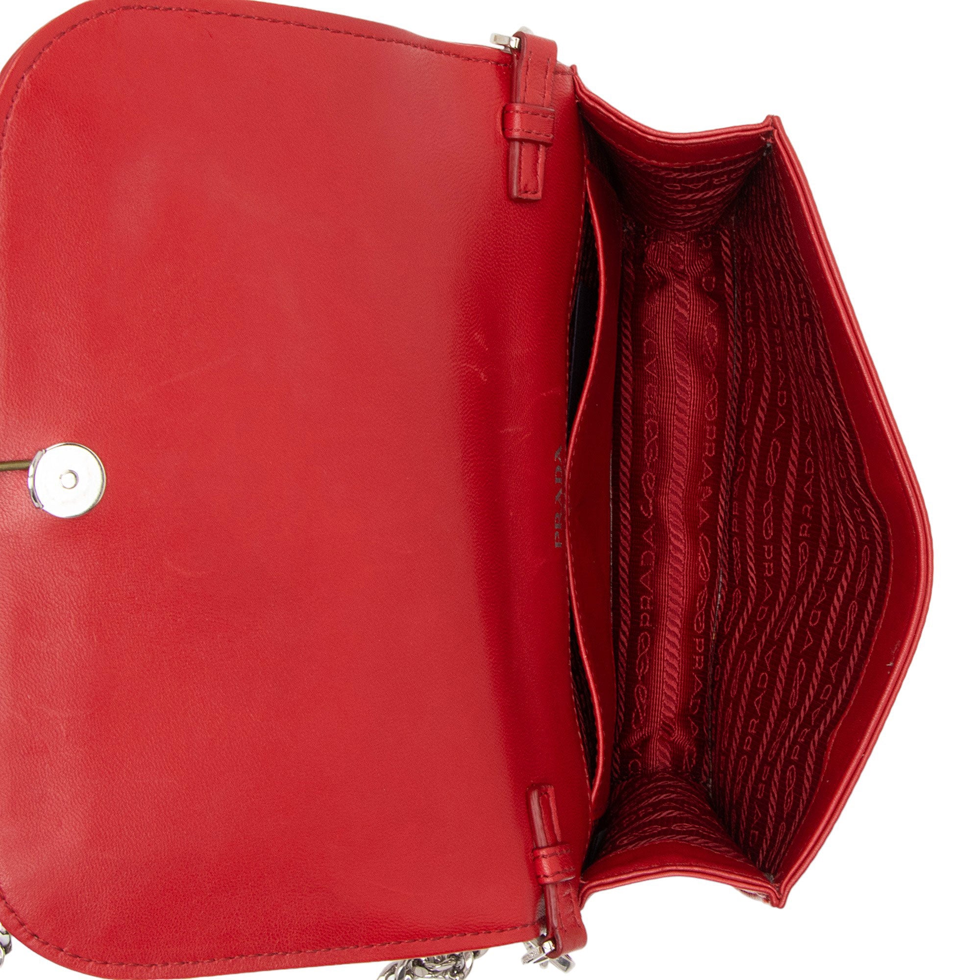 Prada Nappa Gaufre Leather Chain Flap Bag