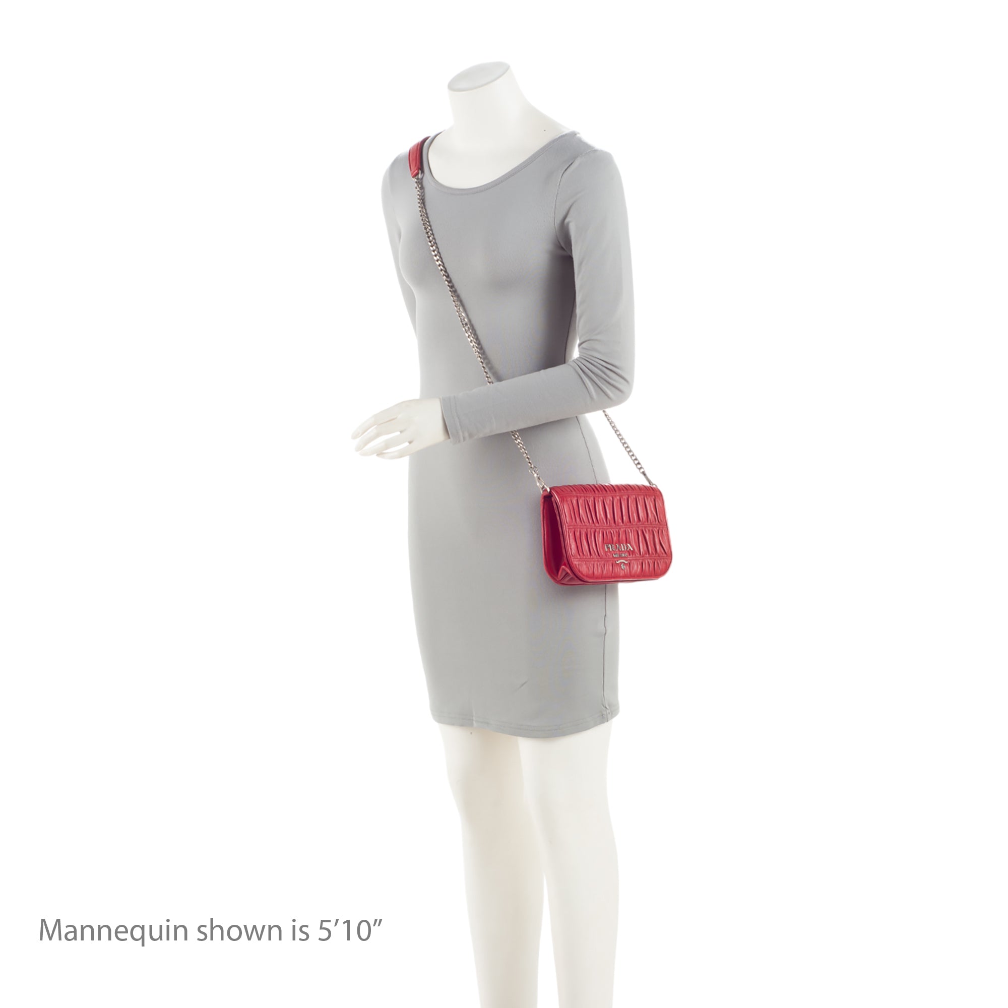 Prada Nappa Gaufre Leather Chain Flap Bag