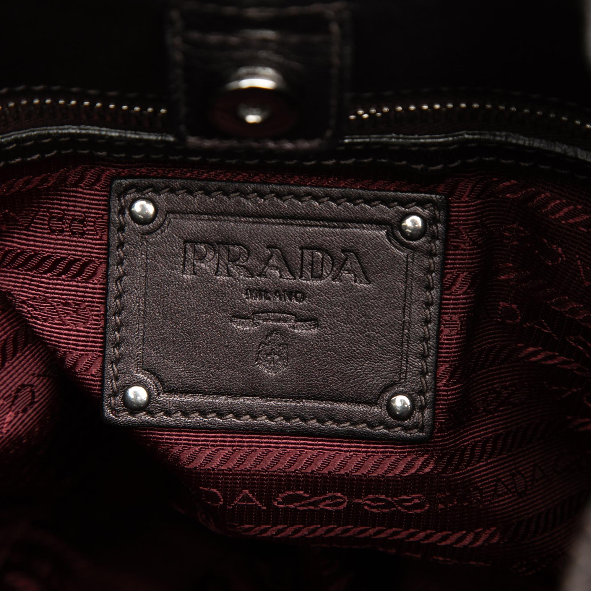 Prada Nappa Mordore Ruffle Hobo