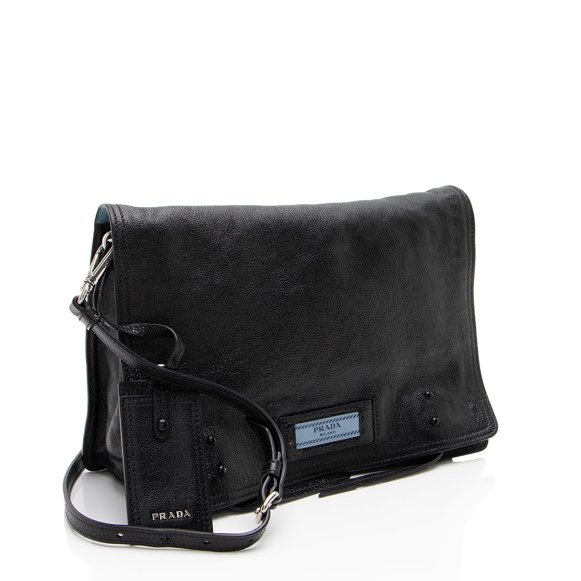 Prada Ombre Glace Calf Etiquette Flap Messenger