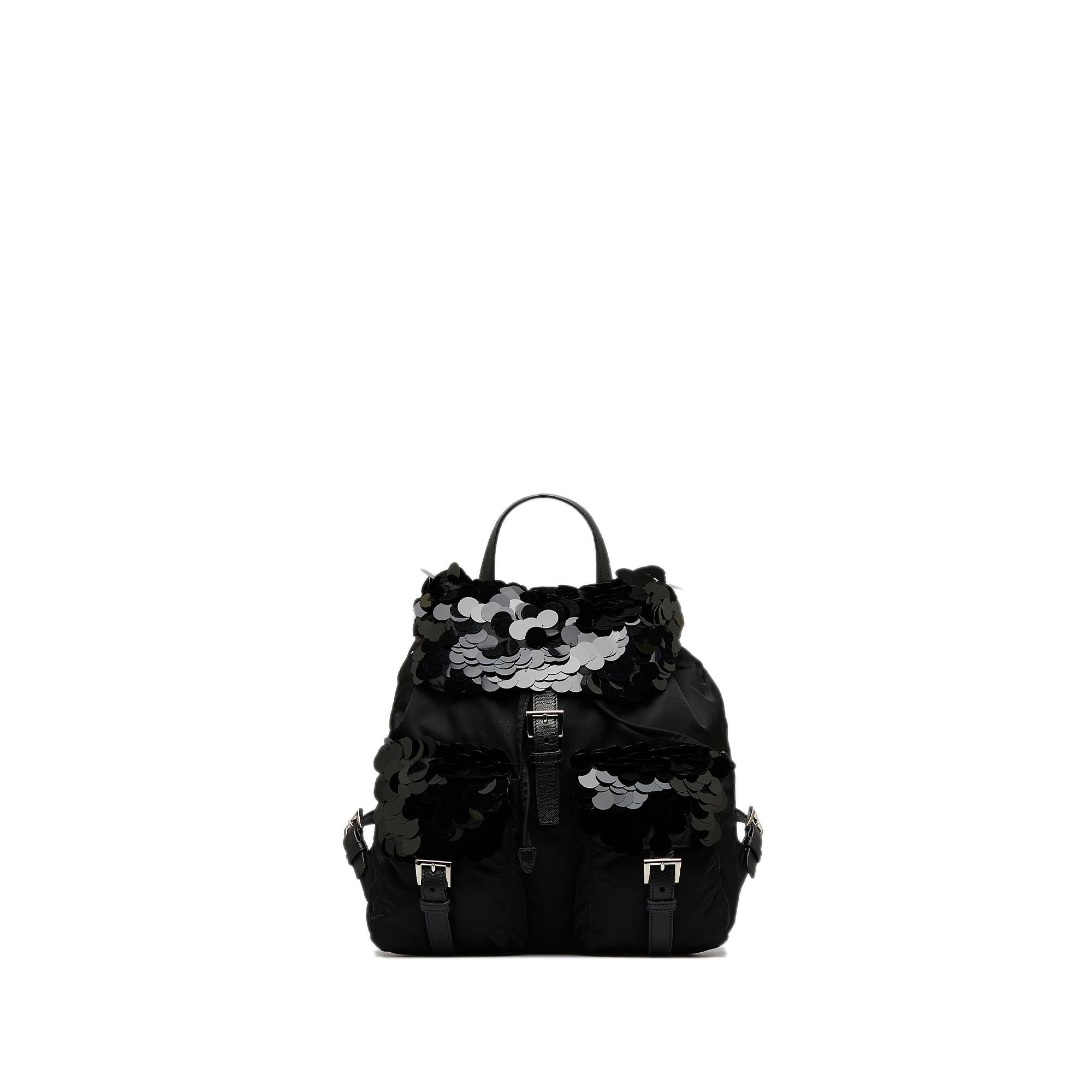 Prada Paillette-Accent Tessuto Backpack (SHG-JrrZ3s)