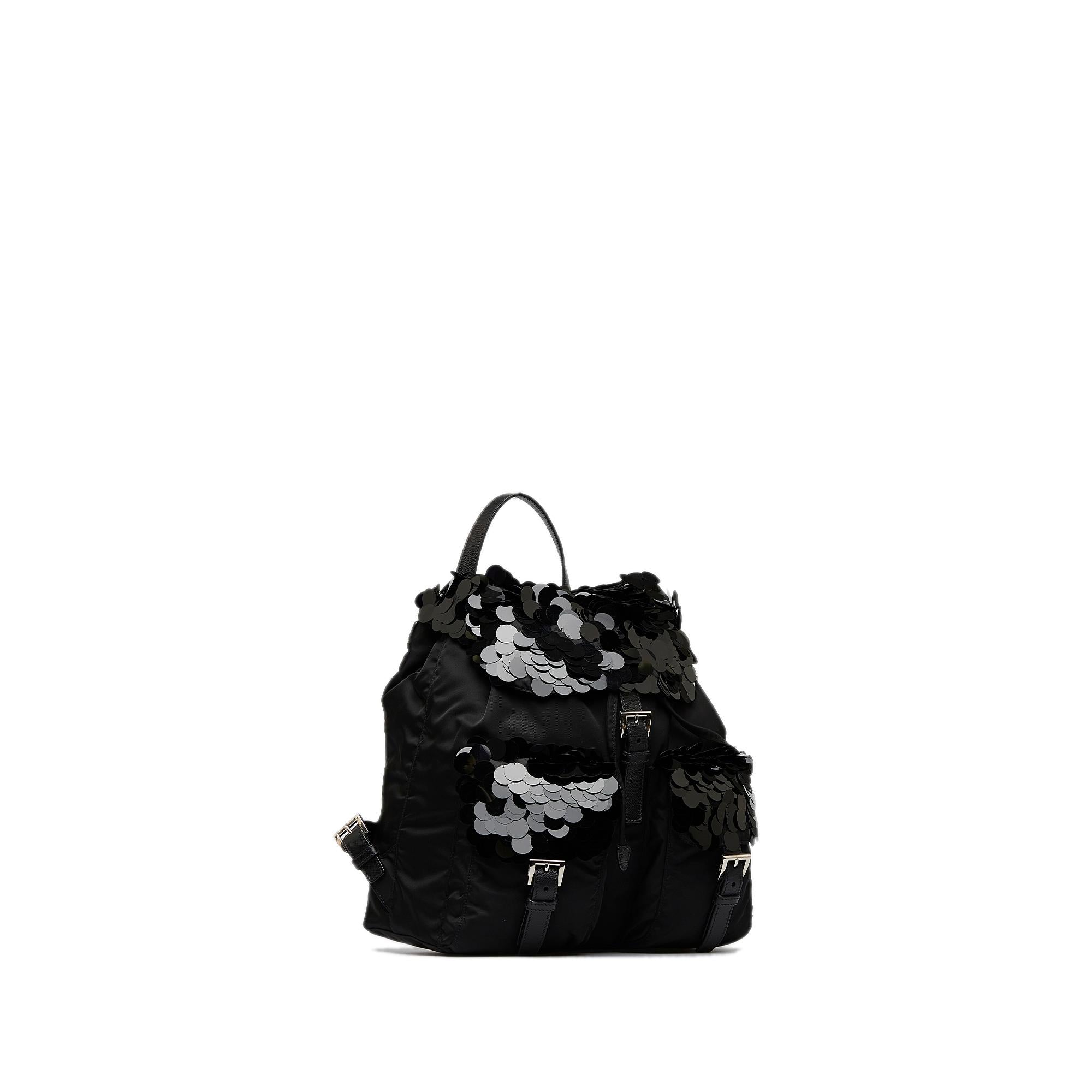 Prada Paillette-Accent Tessuto Backpack (SHG-JrrZ3s)