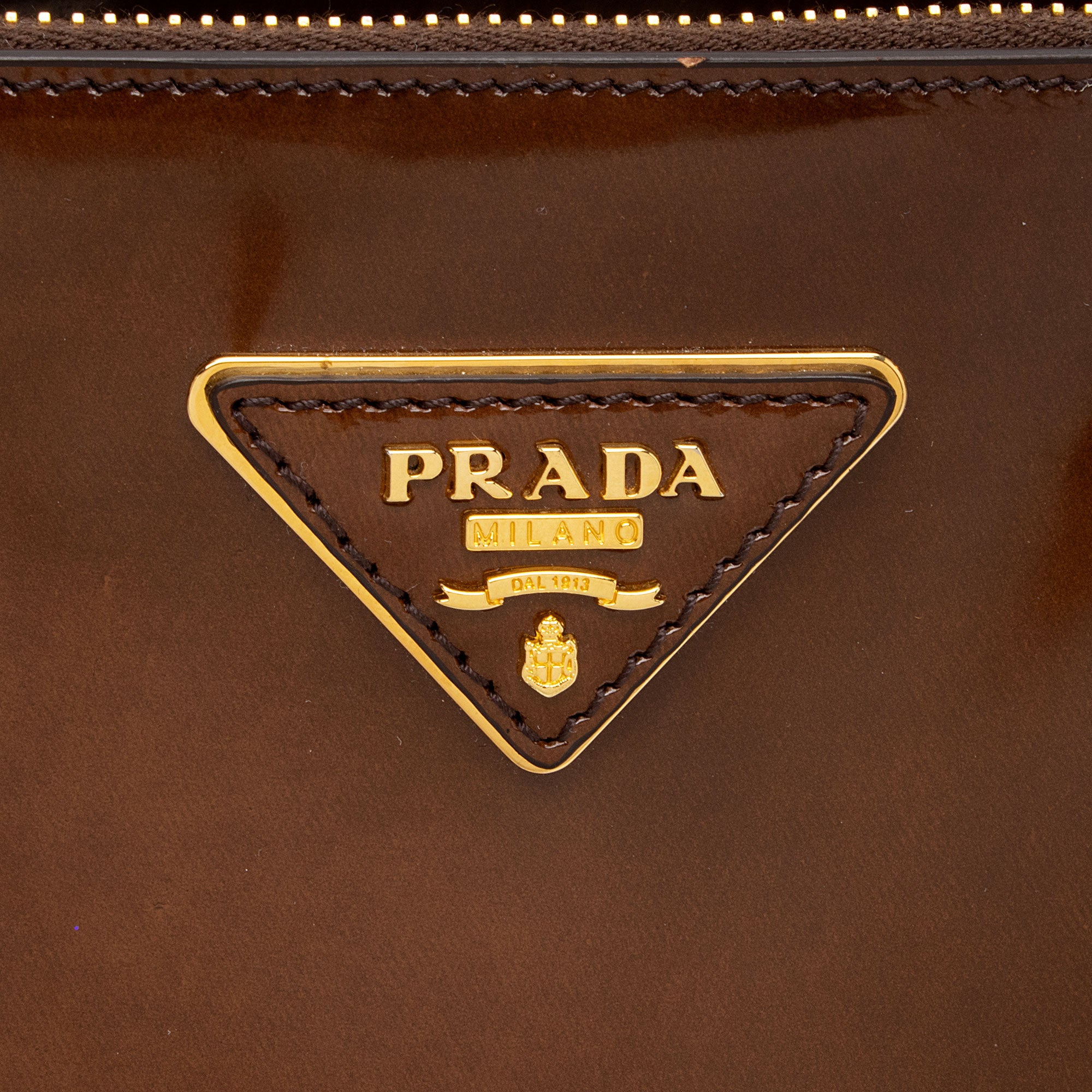 Prada Patent Leather Double Zip Medium Tote (SHF-IcFxTz)