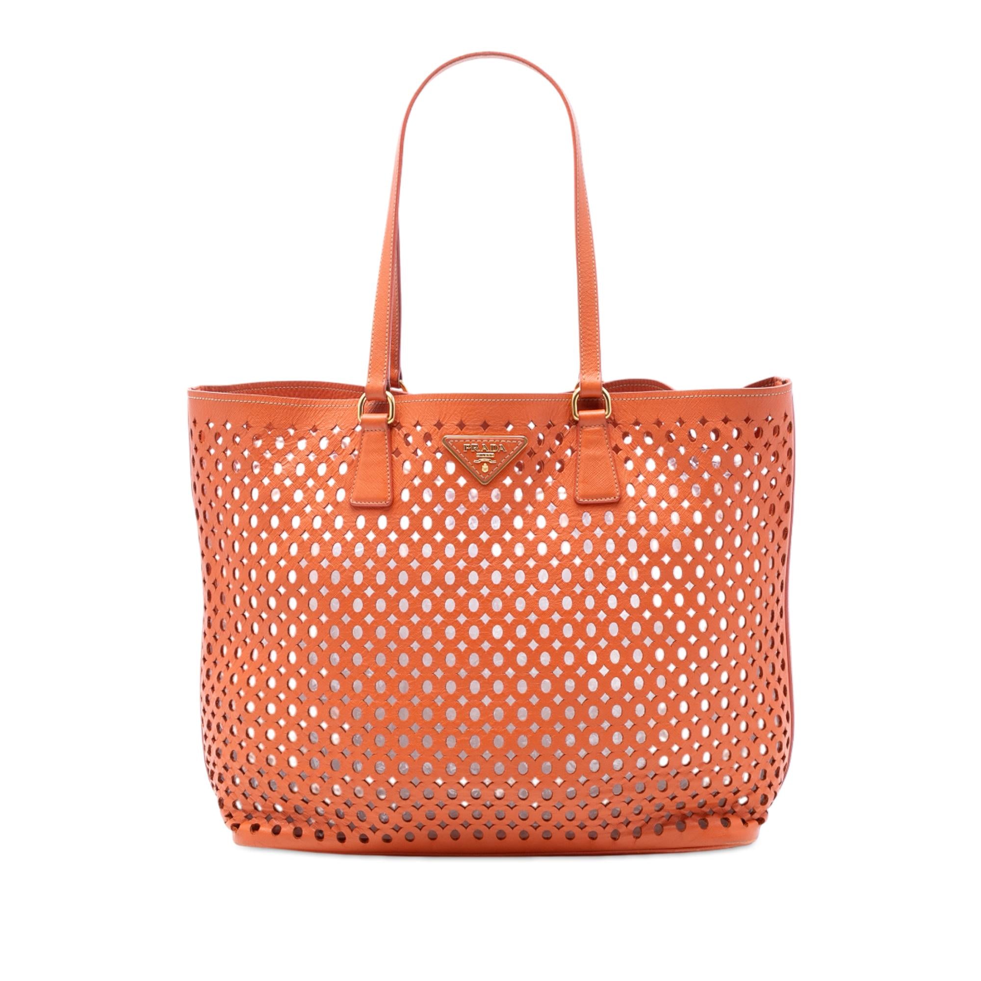 Prada Perforated Saffiano Fori Shopping Tote