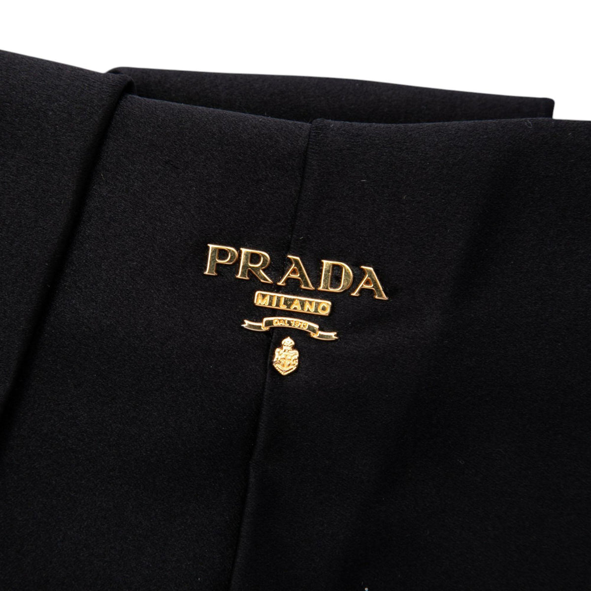 Prada Pleated Satin Frame Clutch