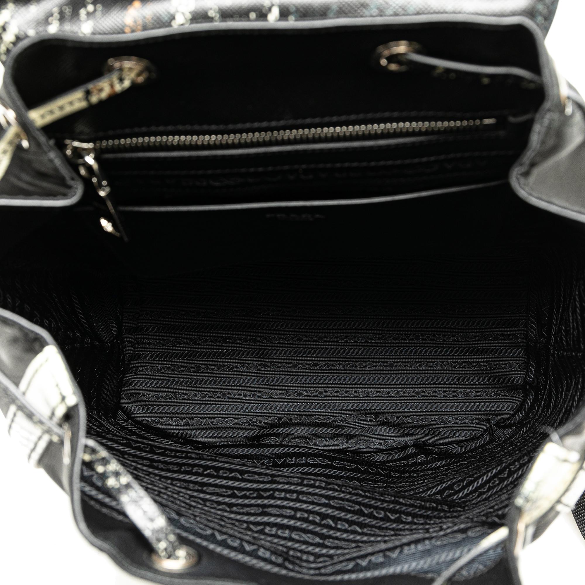 Prada Printed Saffiano Trimmed Tessuto Backpack (SHG-PIB586)