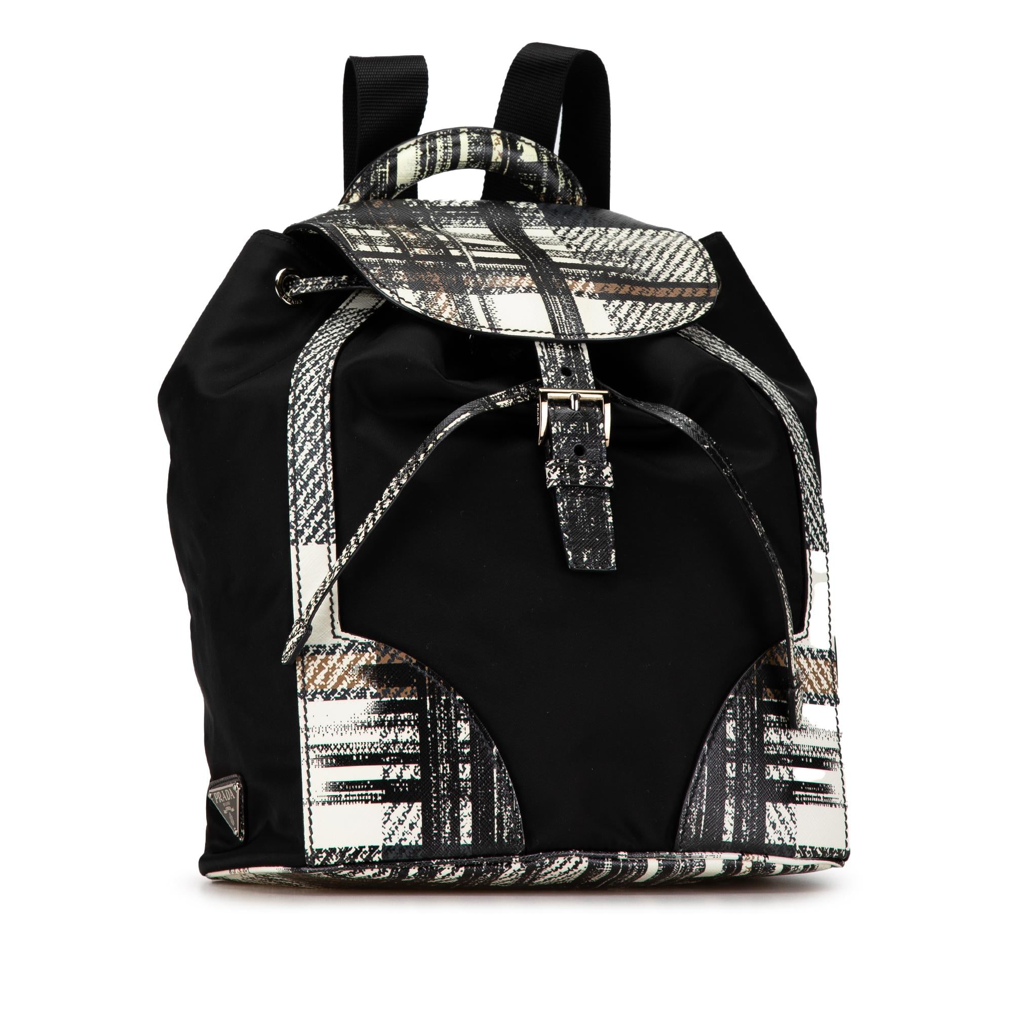 Prada Printed Saffiano Trimmed Tessuto Backpack (SHG-PIB586)