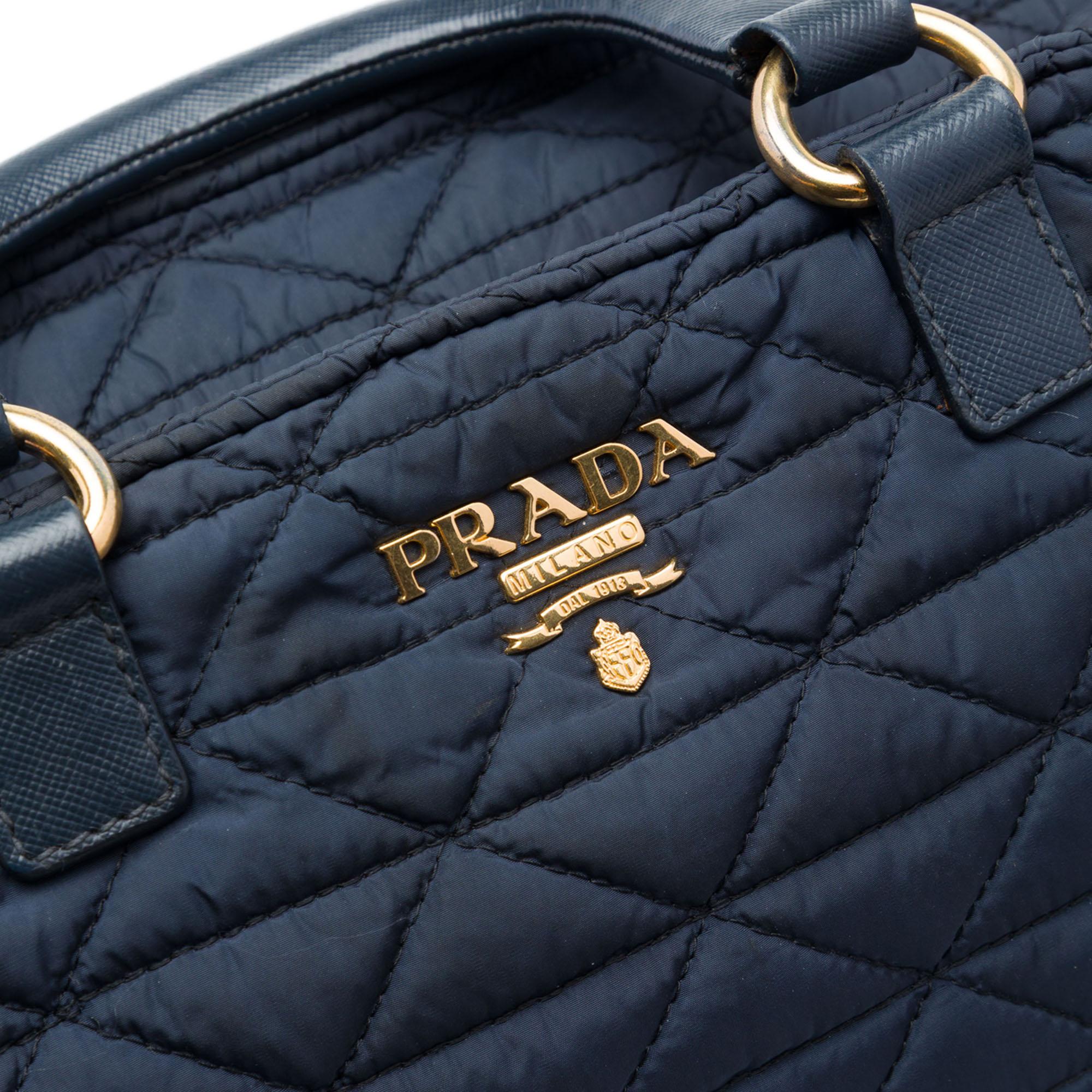 Prada Quilted Tessuto Padded Satchel
