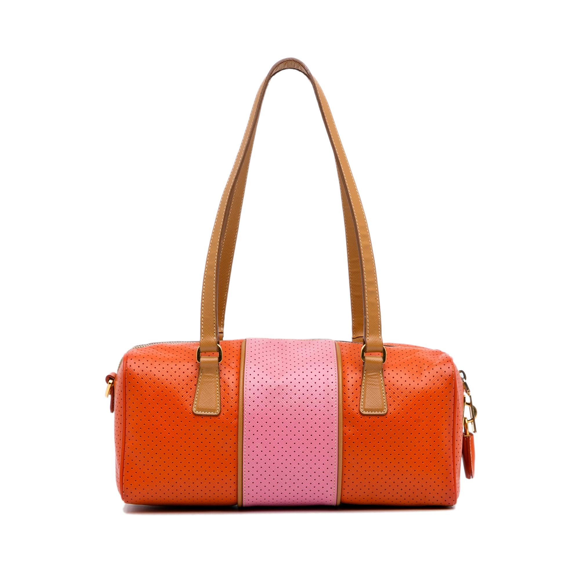 Prada Racer Perforated Leather Shoulder Bag (SHG-nkEDYs)