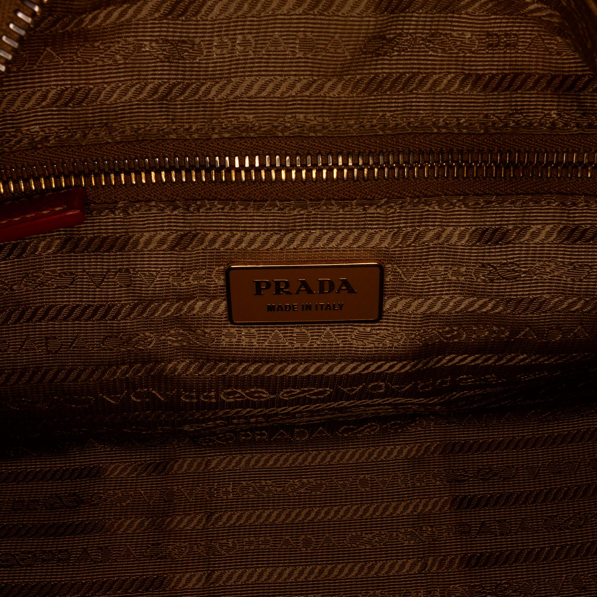 Prada Racer Perforated Leather Shoulder Bag (SHG-nkEDYs)