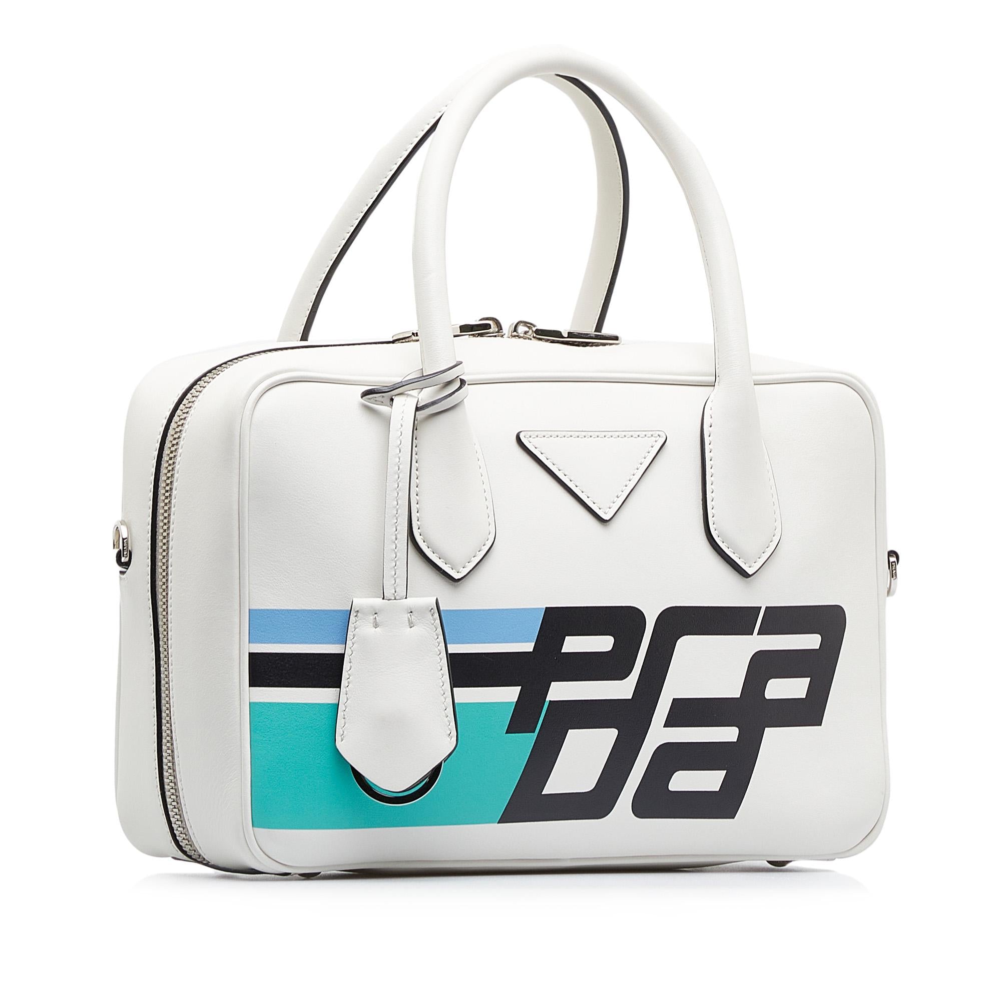 Prada Racing Logo Satchel (SHG-MufGJE)