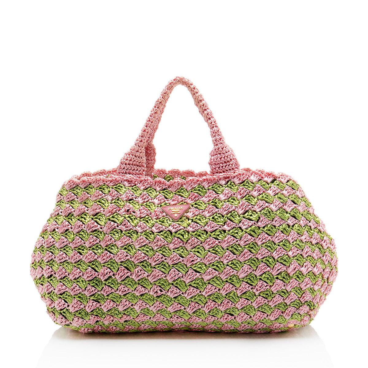 Prada Raffia Crochet Small Tote