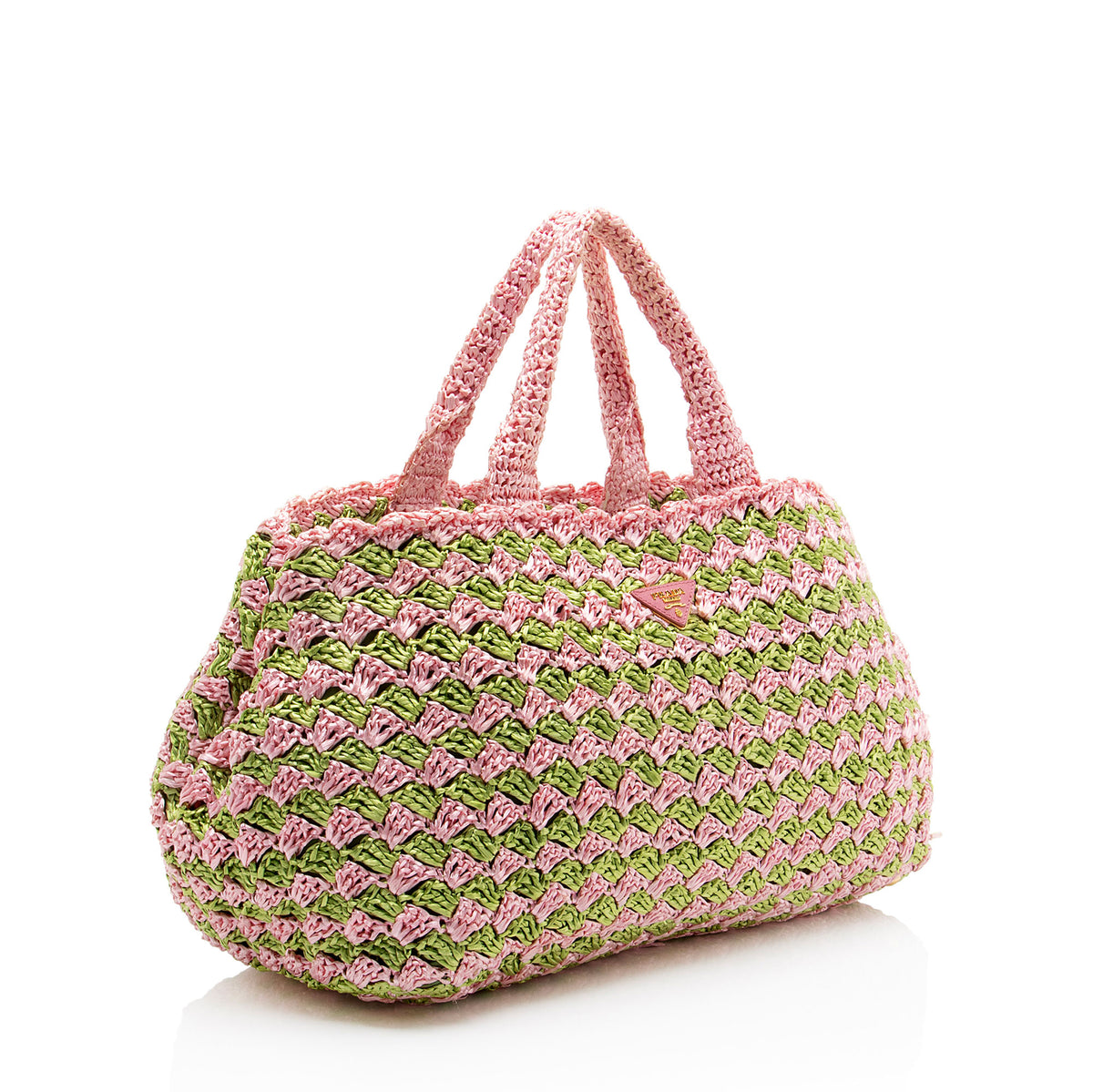 Prada Raffia Crochet Small Tote
