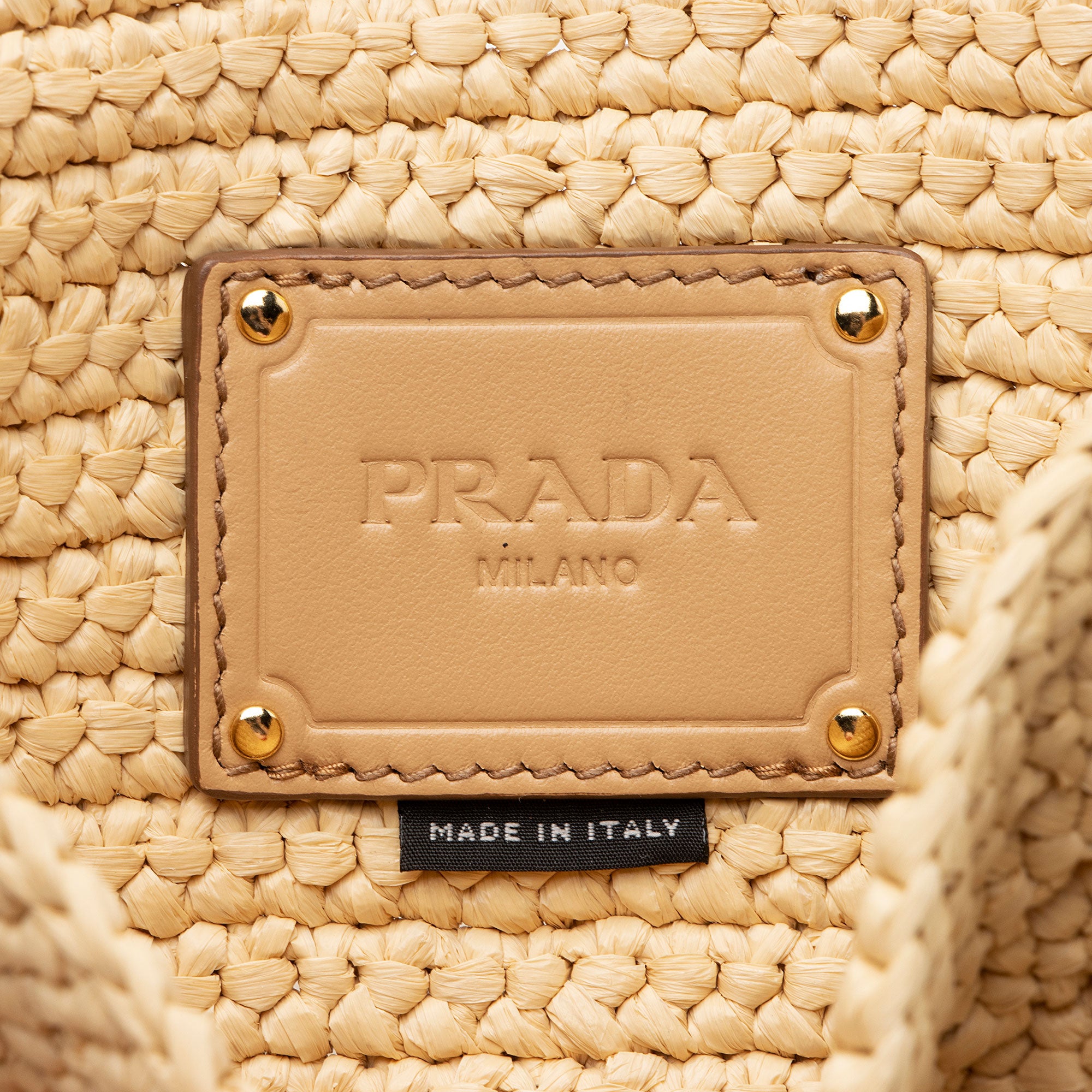 Prada Raffia Logo Flap Shoulder Bag (SHF-vAij0V)
