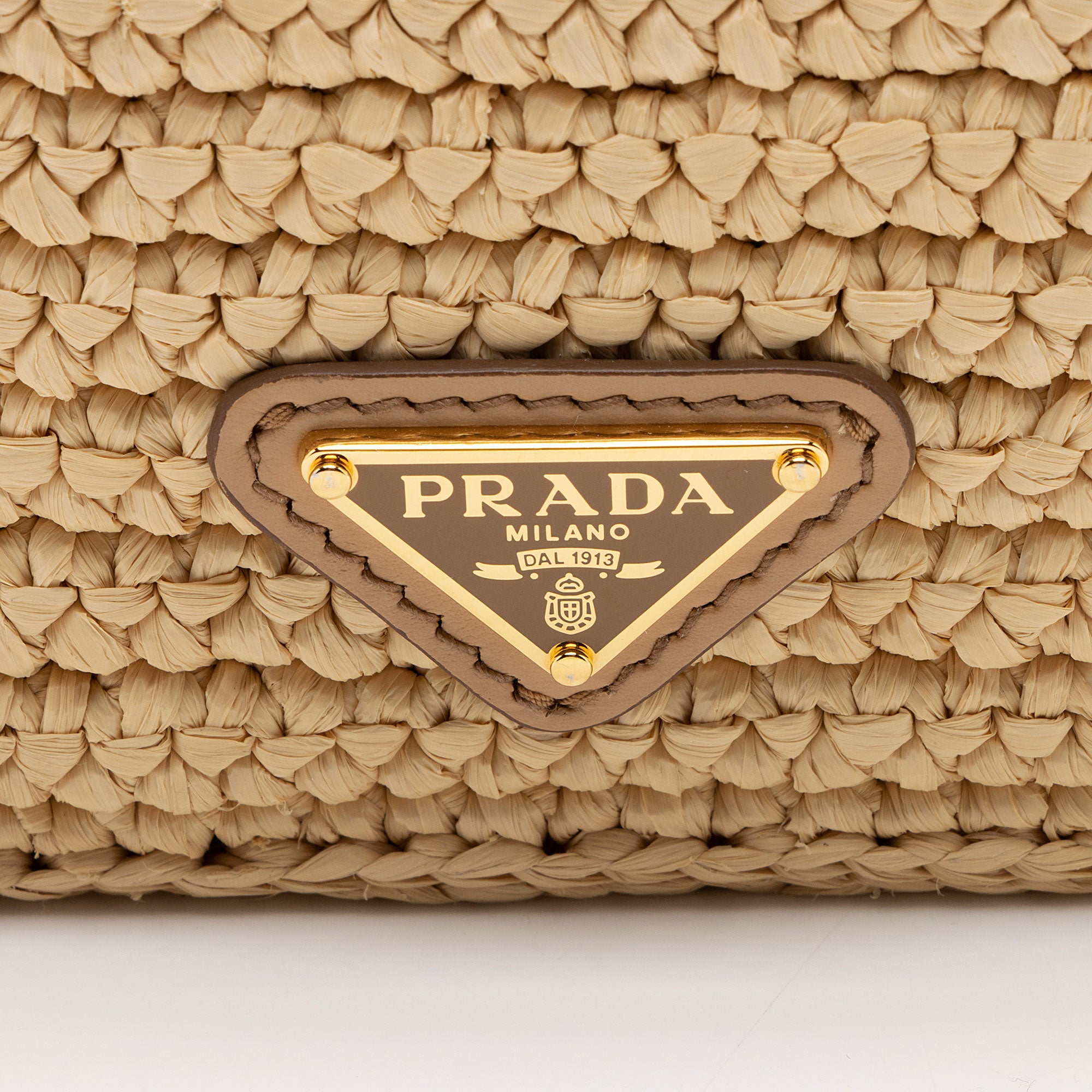 Prada Raffia Logo Flap Shoulder Bag (SHF-vAij0V)