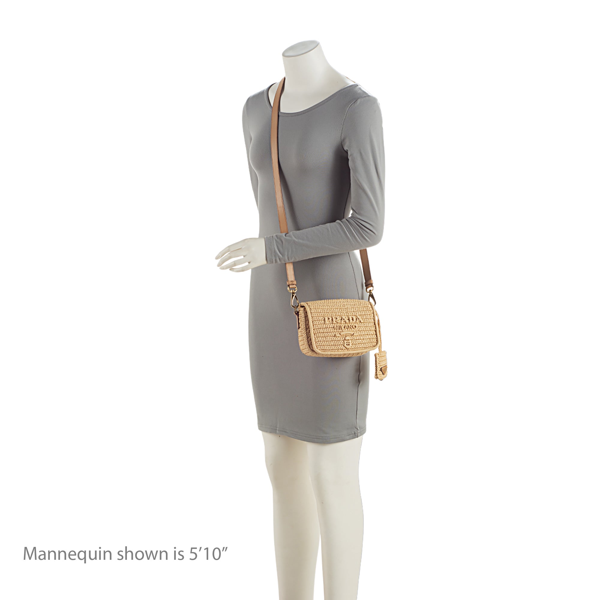 Prada Raffia Logo Flap Shoulder Bag (SHF-vAij0V)