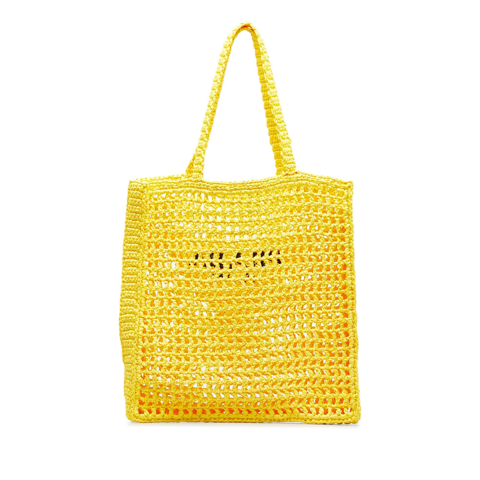 Prada Raffia Logo Tote