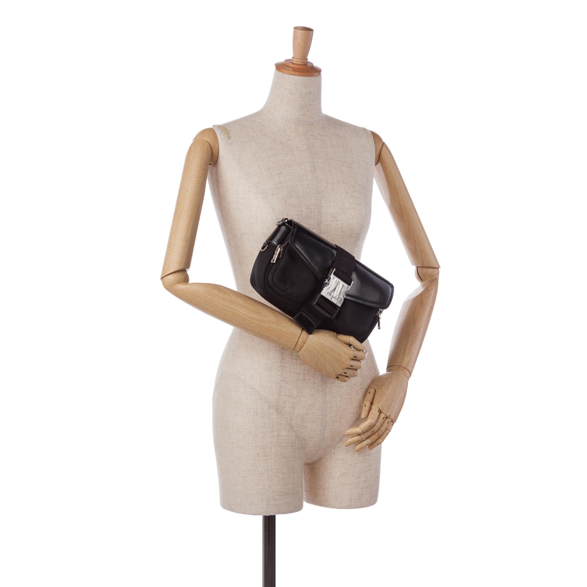 Prada Re Nylon Spazzolato Pocket Crossbody Bag (SHG-36812)