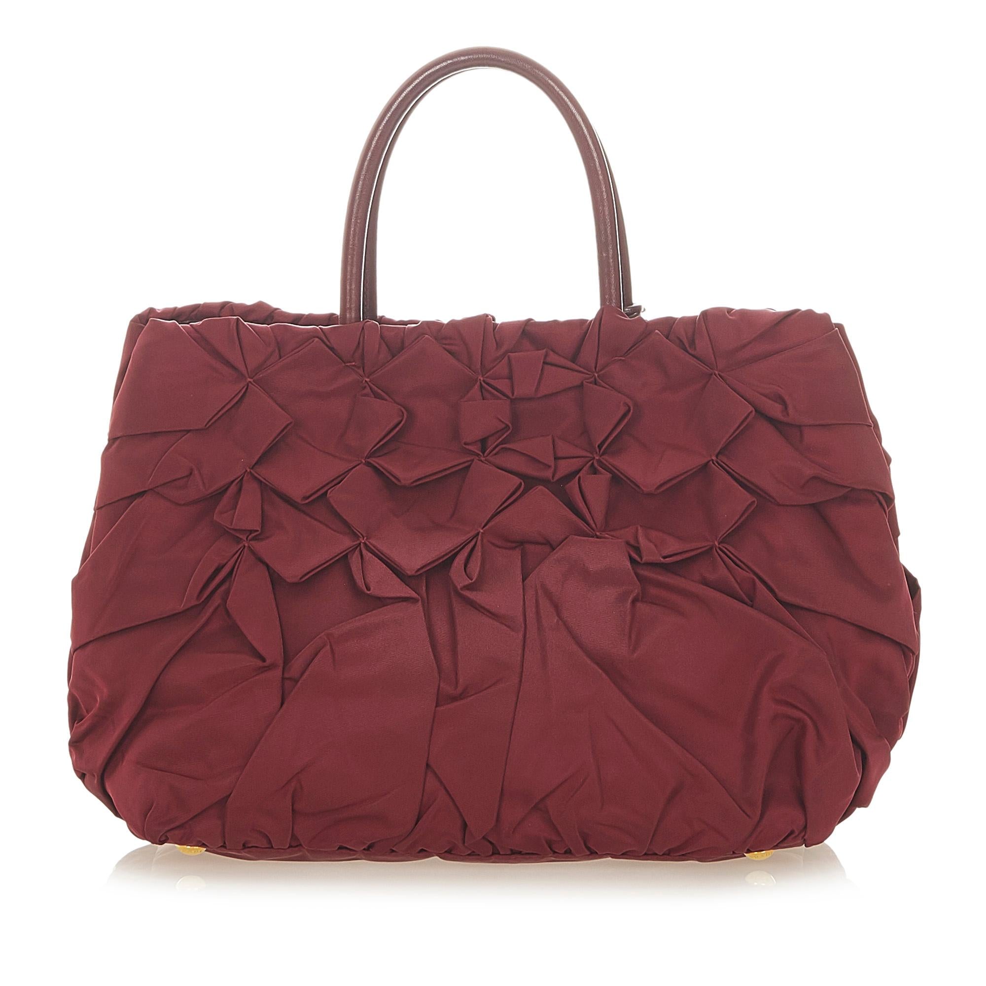 Prada Ruffled Tessuto Tote Bag (SHG-32348)