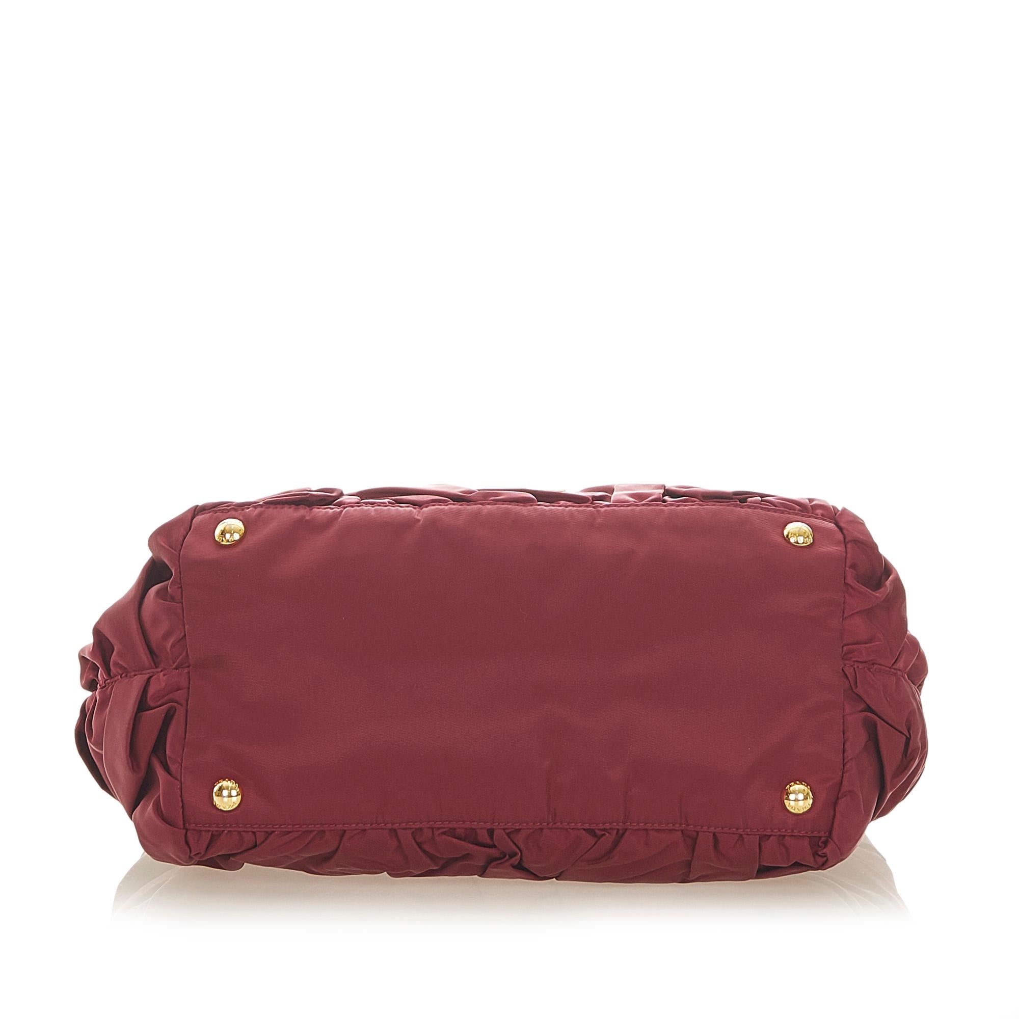 Prada Ruffled Tessuto Tote Bag (SHG-32348)