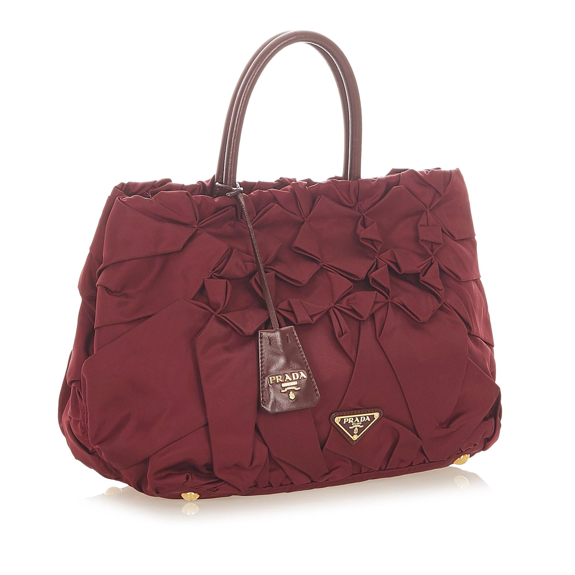 Prada Ruffled Tessuto Tote Bag (SHG-32348)
