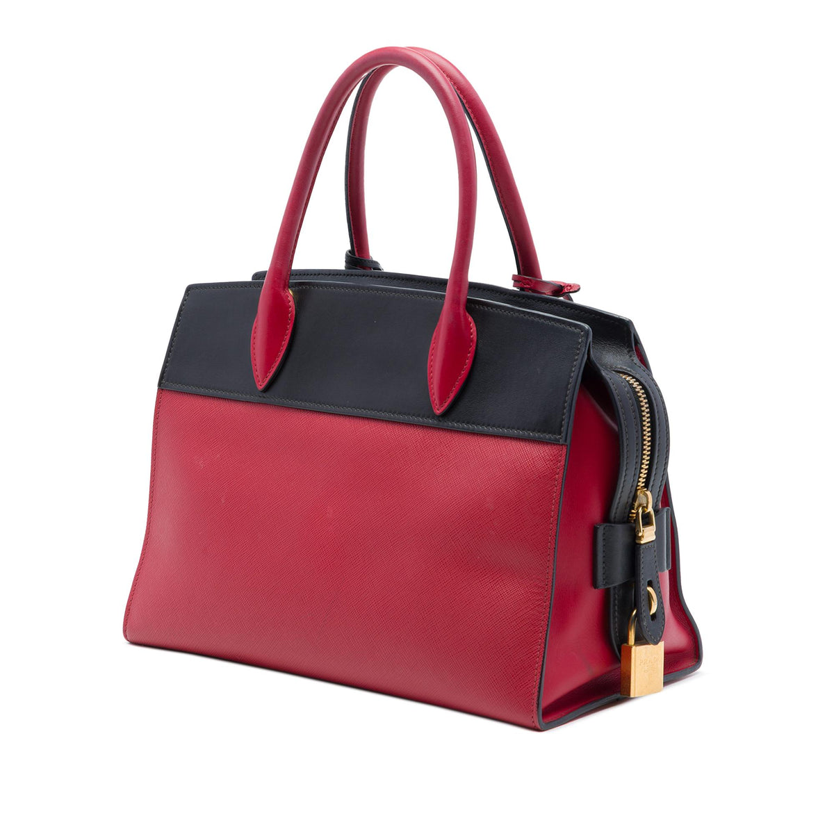 Prada Saffiano And City Calf Esplanade Satchel