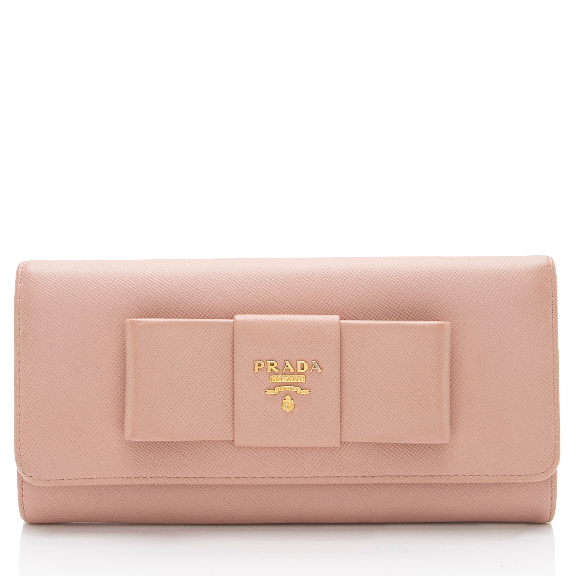 Prada Saffiano Bow Continental Wallet (SHF-qvljI5)