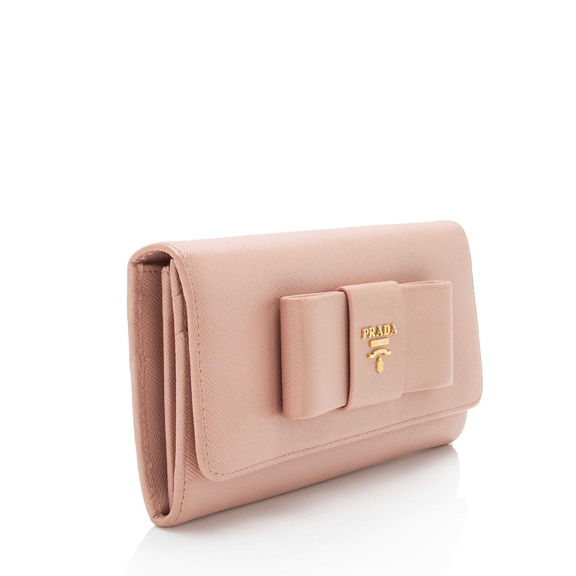 Prada Saffiano Bow Continental Wallet (SHF-qvljI5)