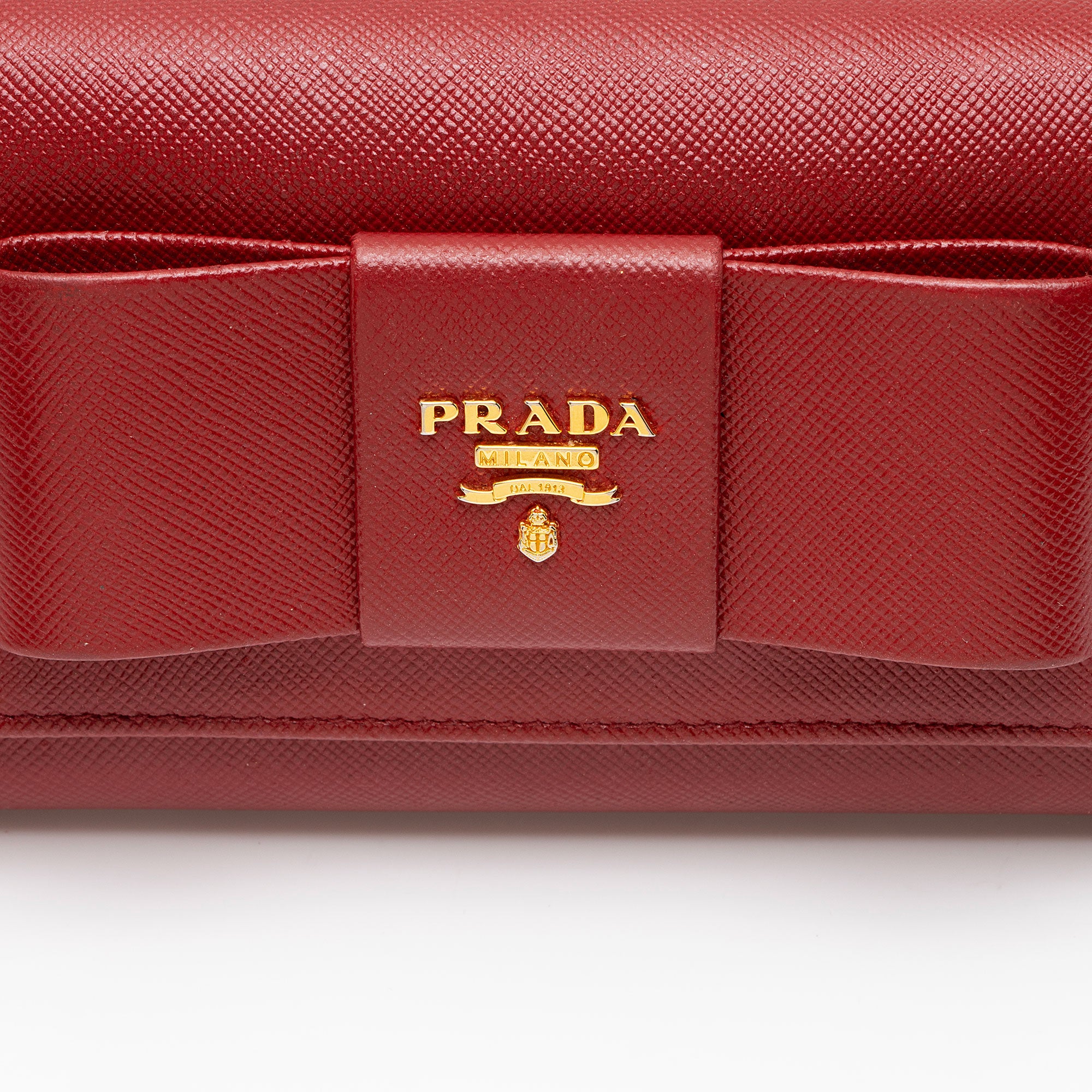 Prada Saffiano Bow Continental Wallet