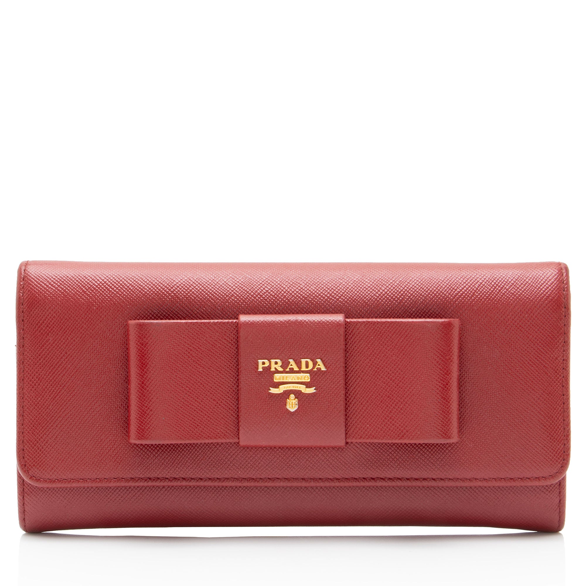 Prada Saffiano Bow Continental Wallet