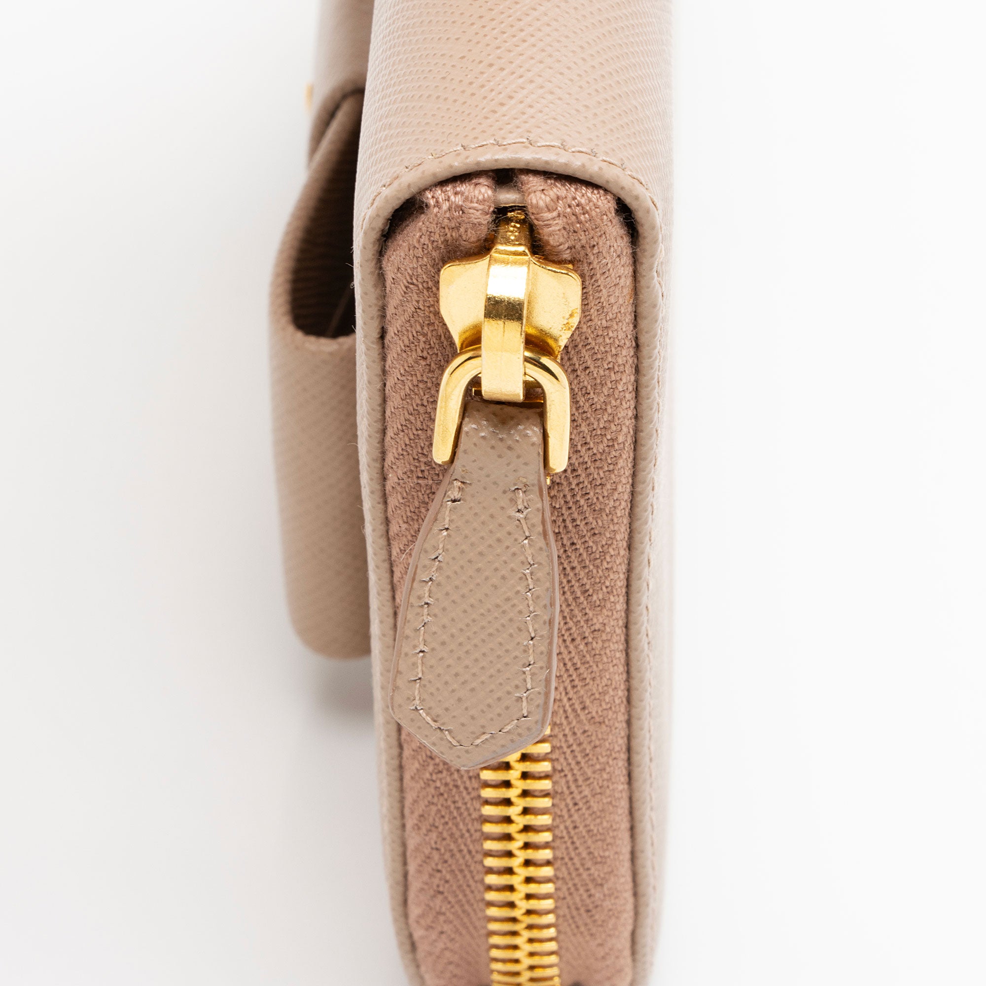 Prada Saffiano Bow Zip Around Wallet