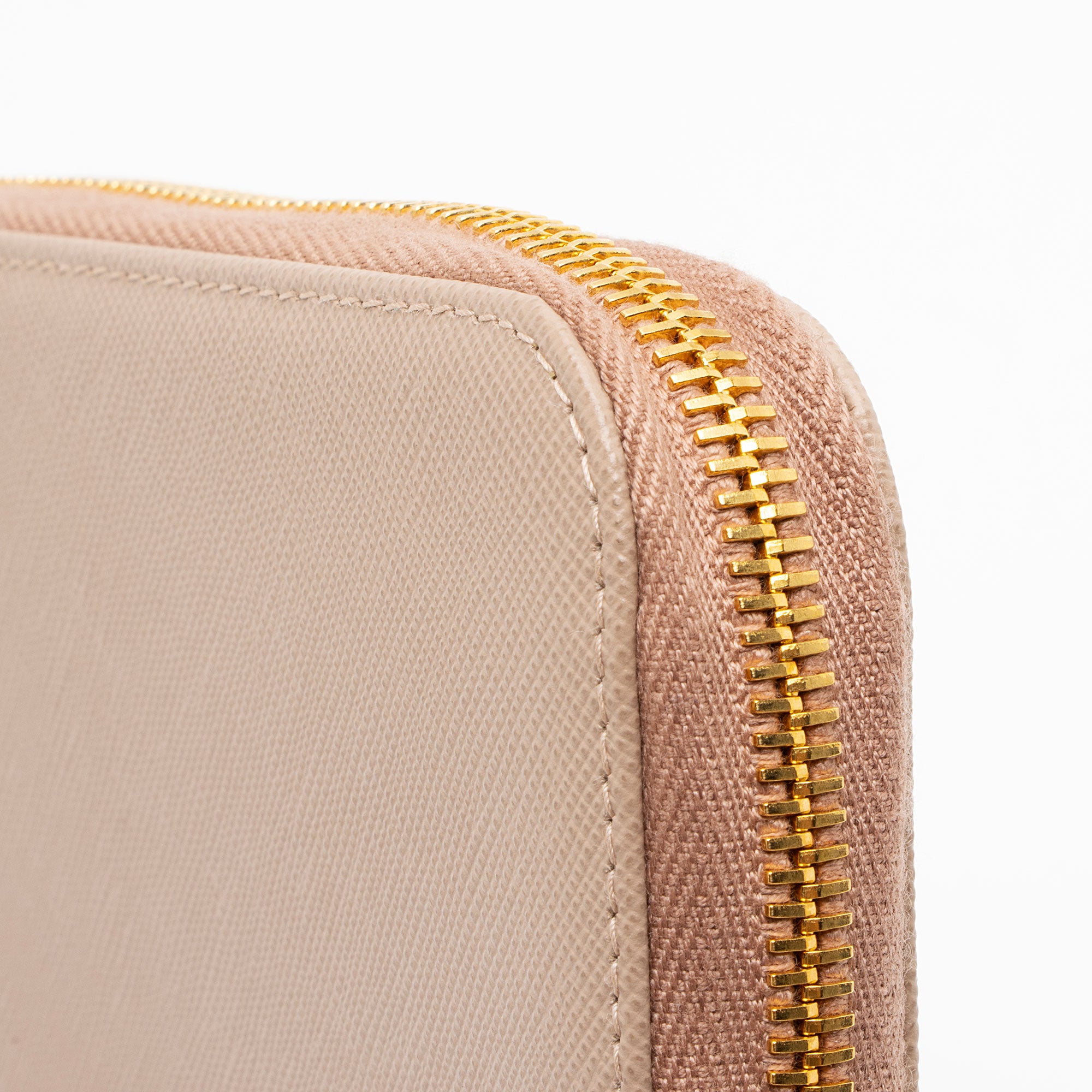 Prada Saffiano Bow Zip Around Wallet