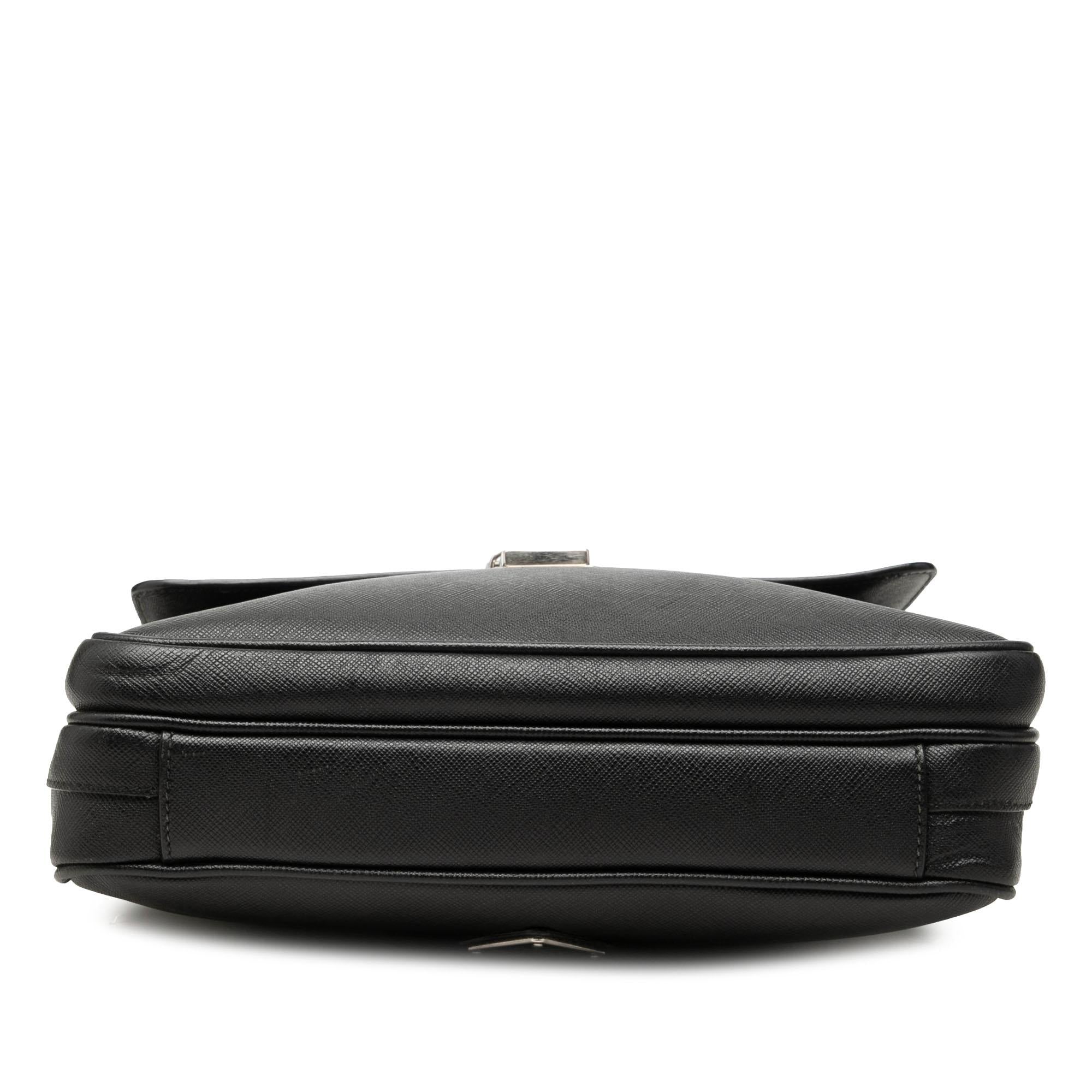 Prada Saffiano Buckle Messenger Bag