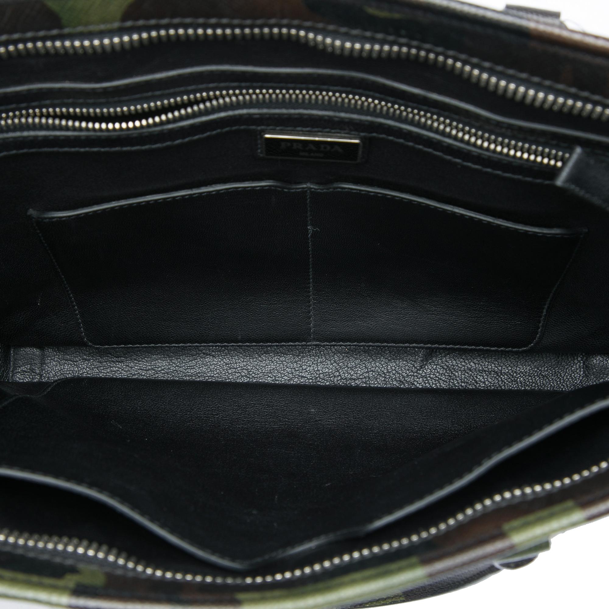 Prada Saffiano Camouflage Print Briefcase