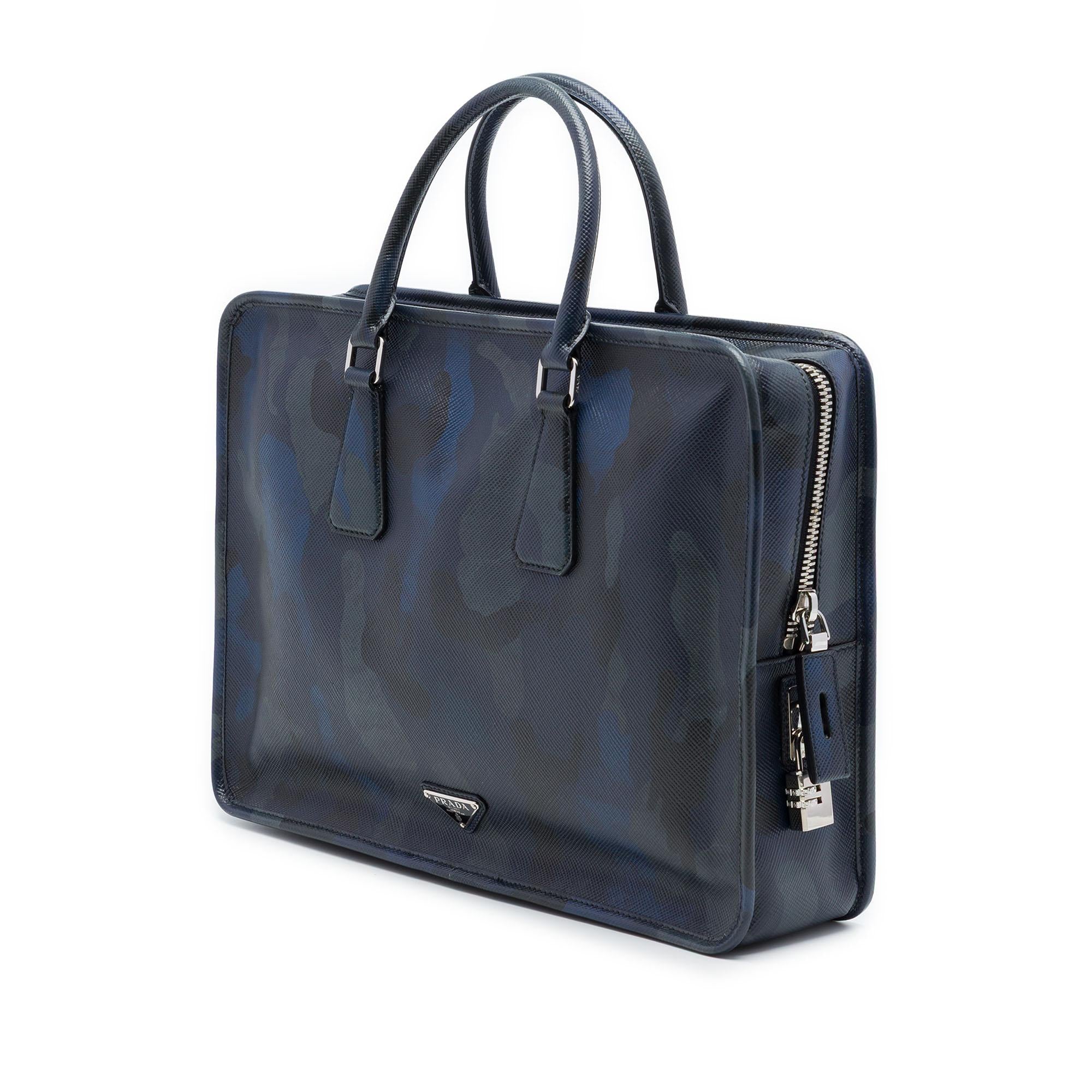 Prada Saffiano Camouflage Print Briefcase
