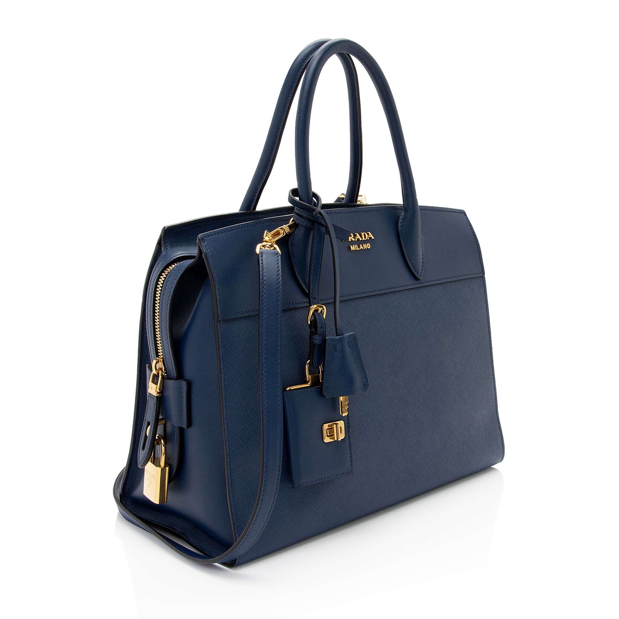 Prada Saffiano City Calf Esplanade Medium Tote (SHF-gGZXTx)